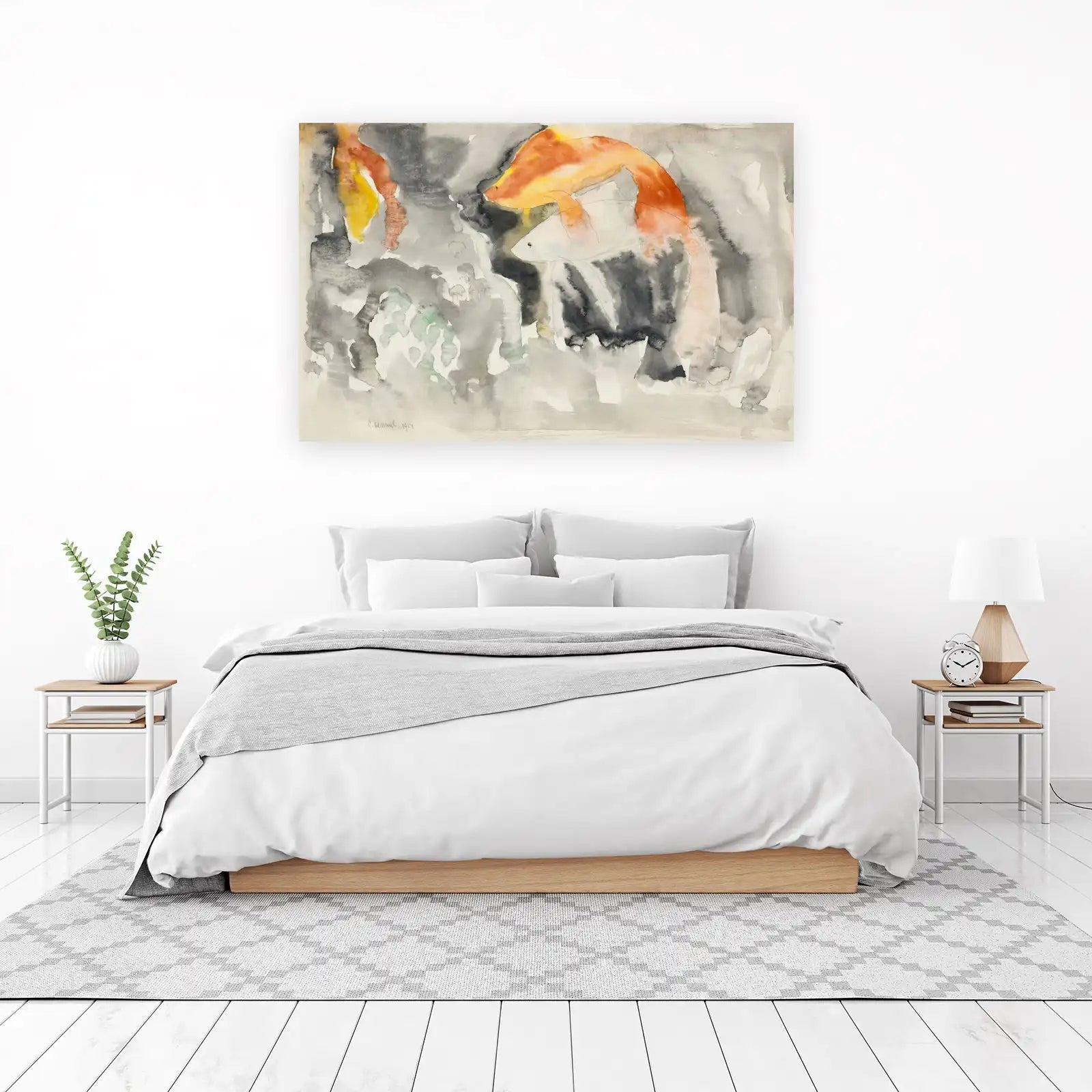 Serene Koi Fish Watercolor Wall Art