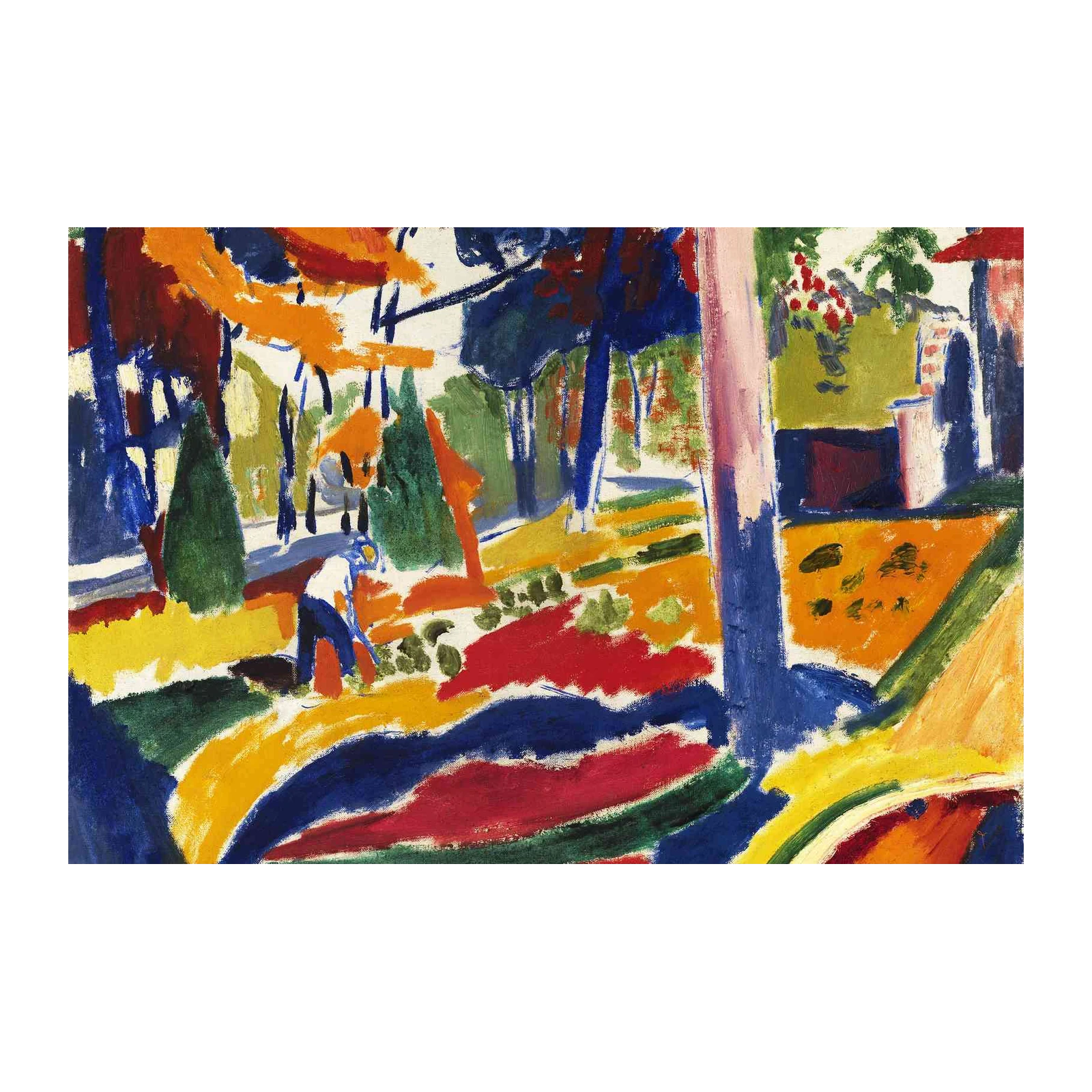 Vibrant Fauvist Garden Scene Wall Art