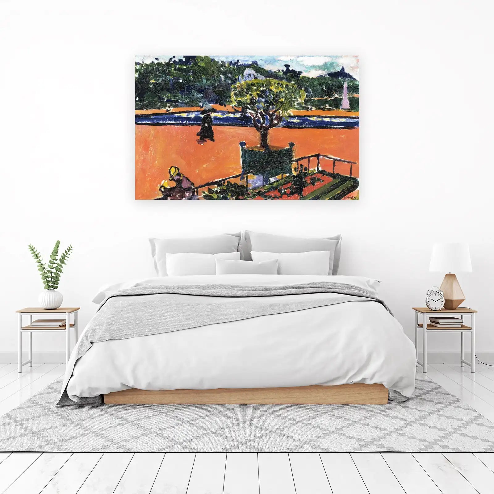 Vibrant Park Scene Impressionist Wall Art