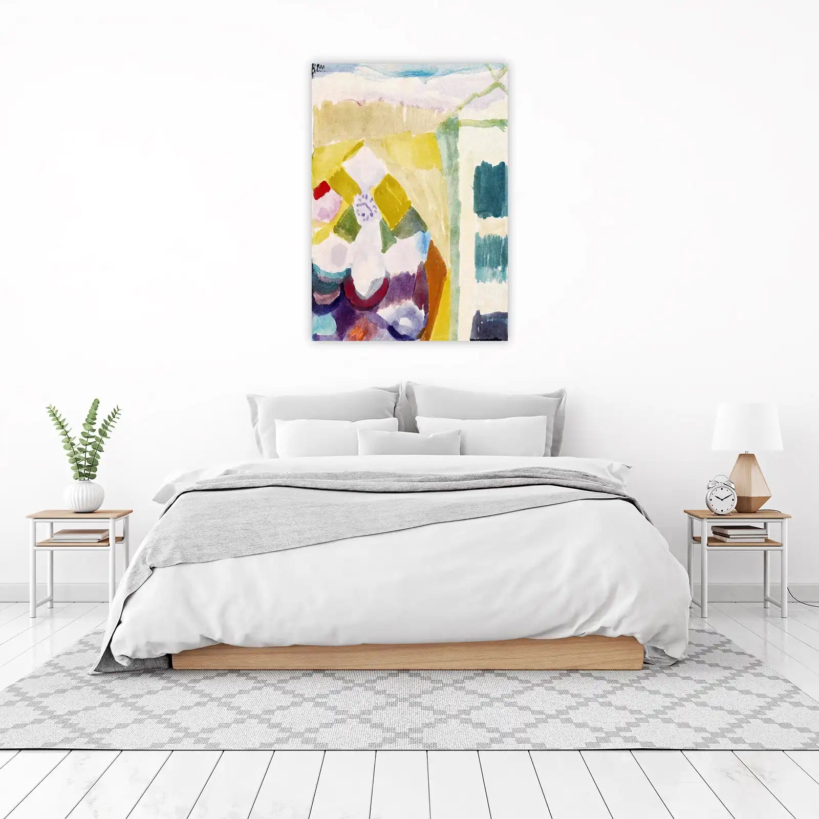 Abstract Yellow & Blue Floral Wall Art