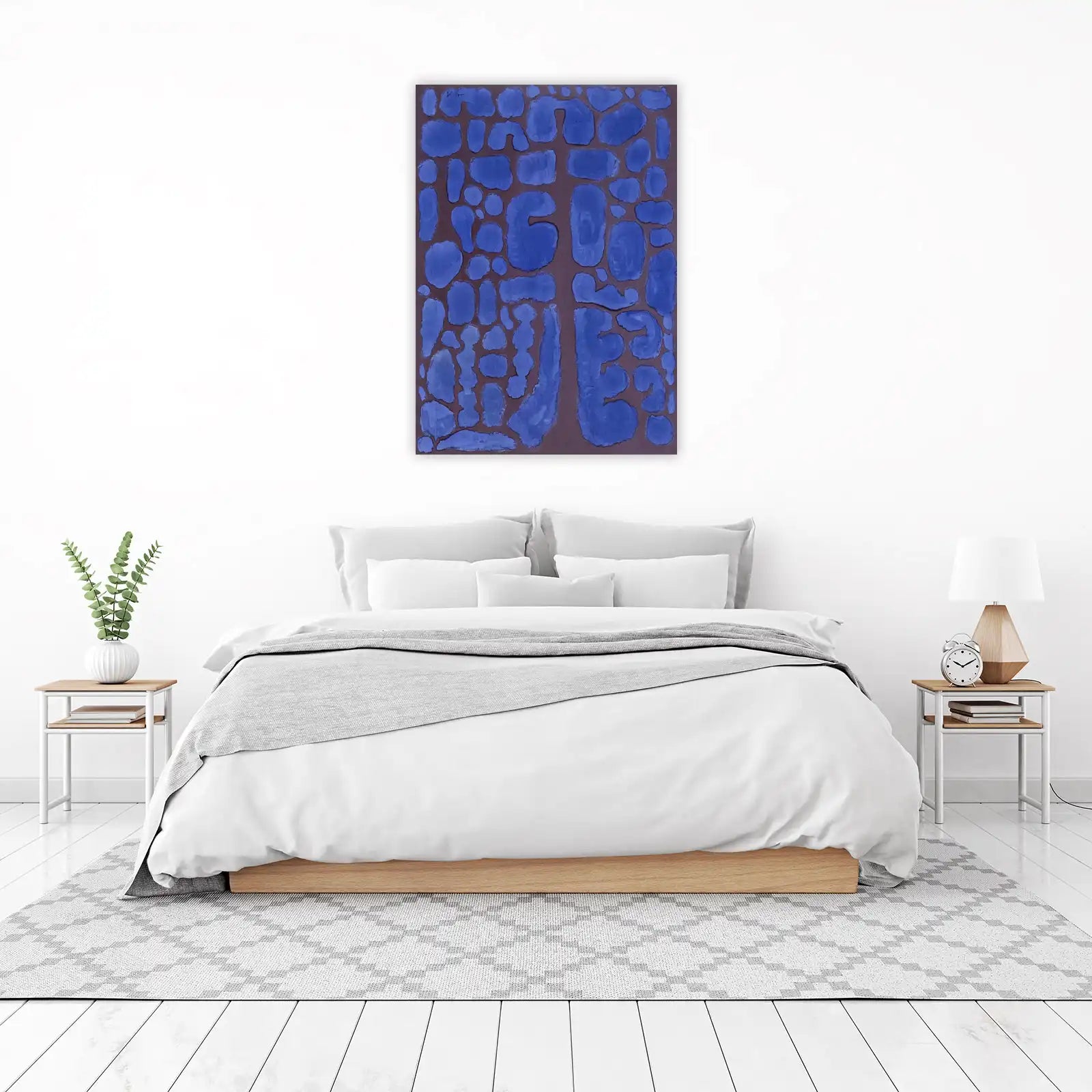 Abstract Blue Organic Forms Wall Art