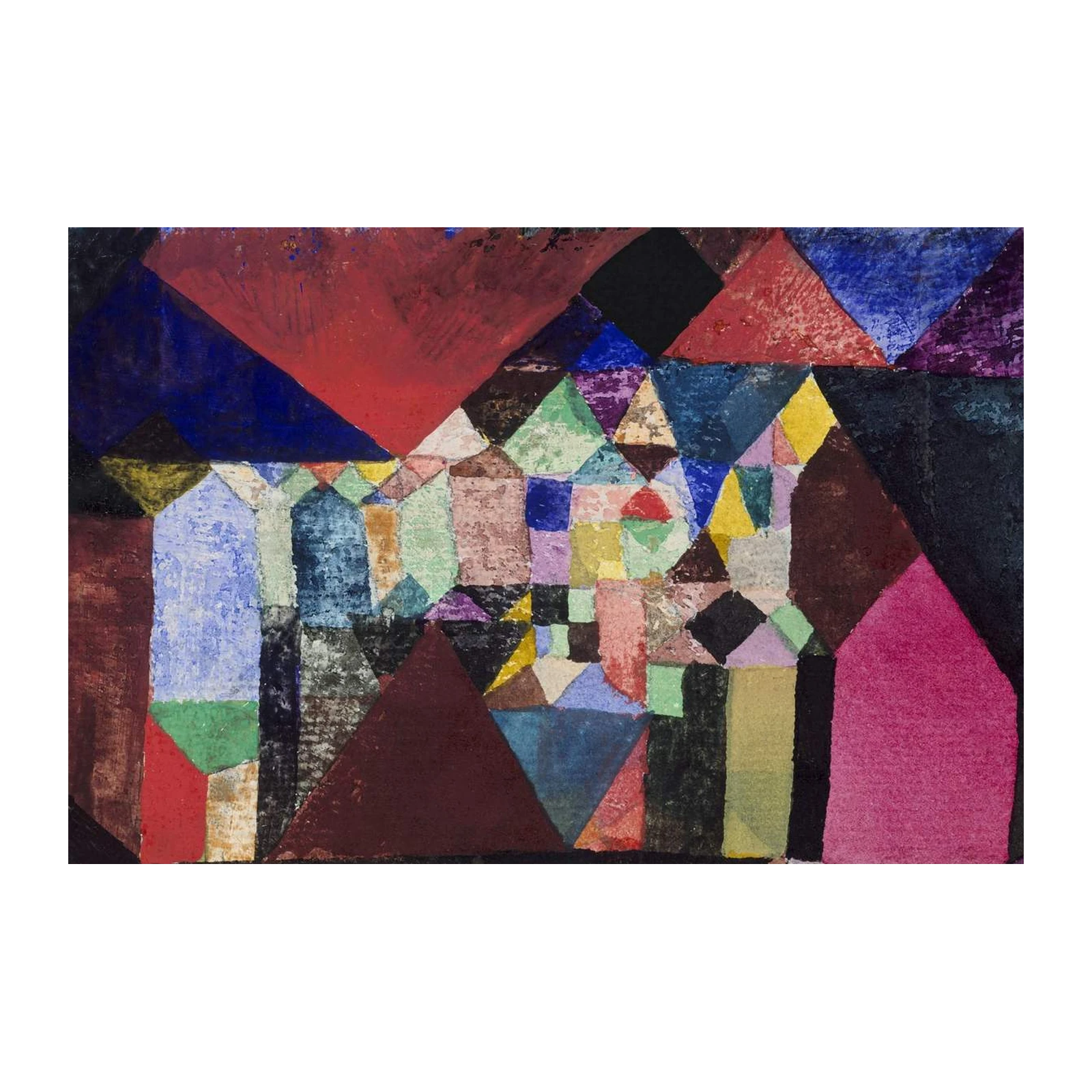 Abstract Geometric Village Wall Art