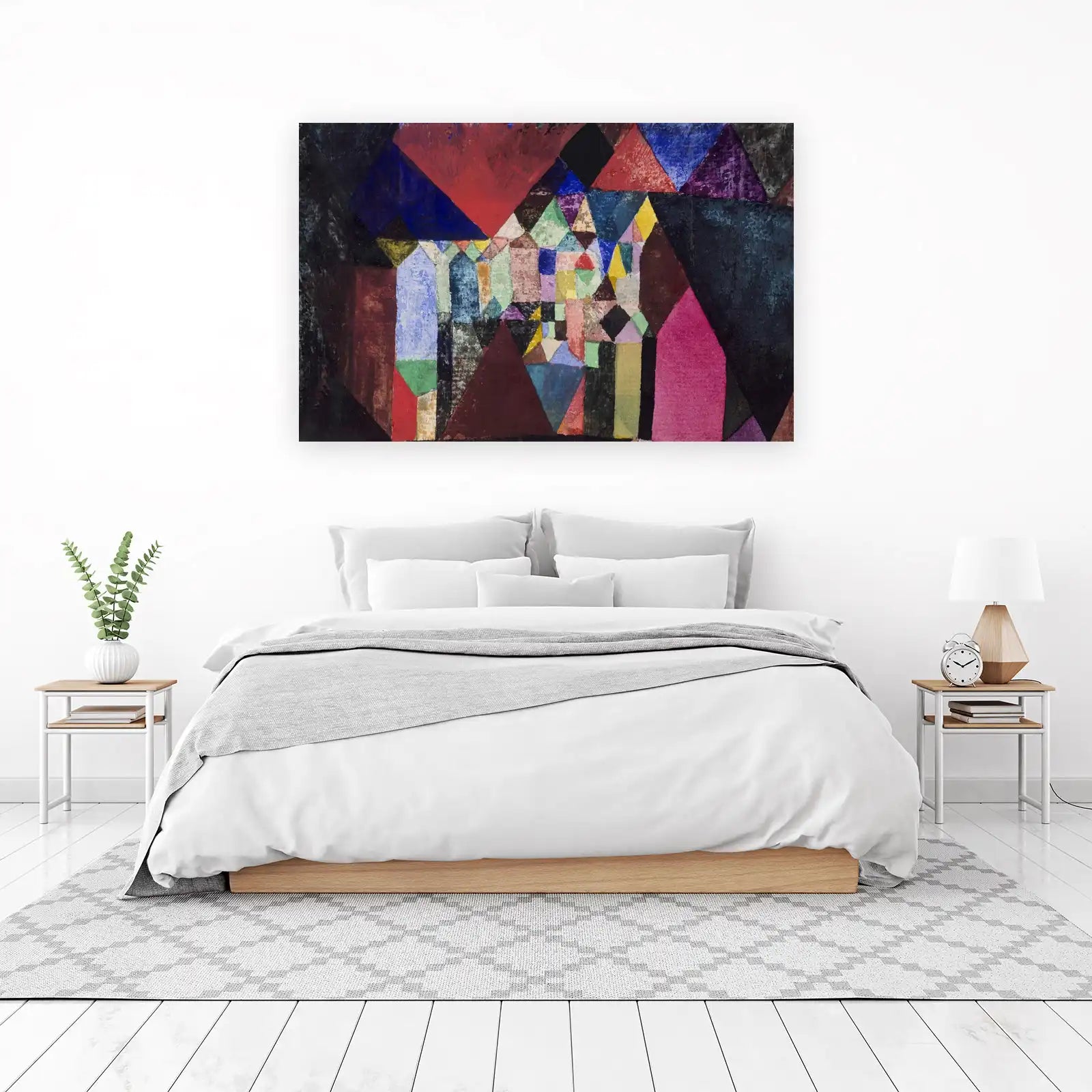 Abstract Geometric Village Wall Art