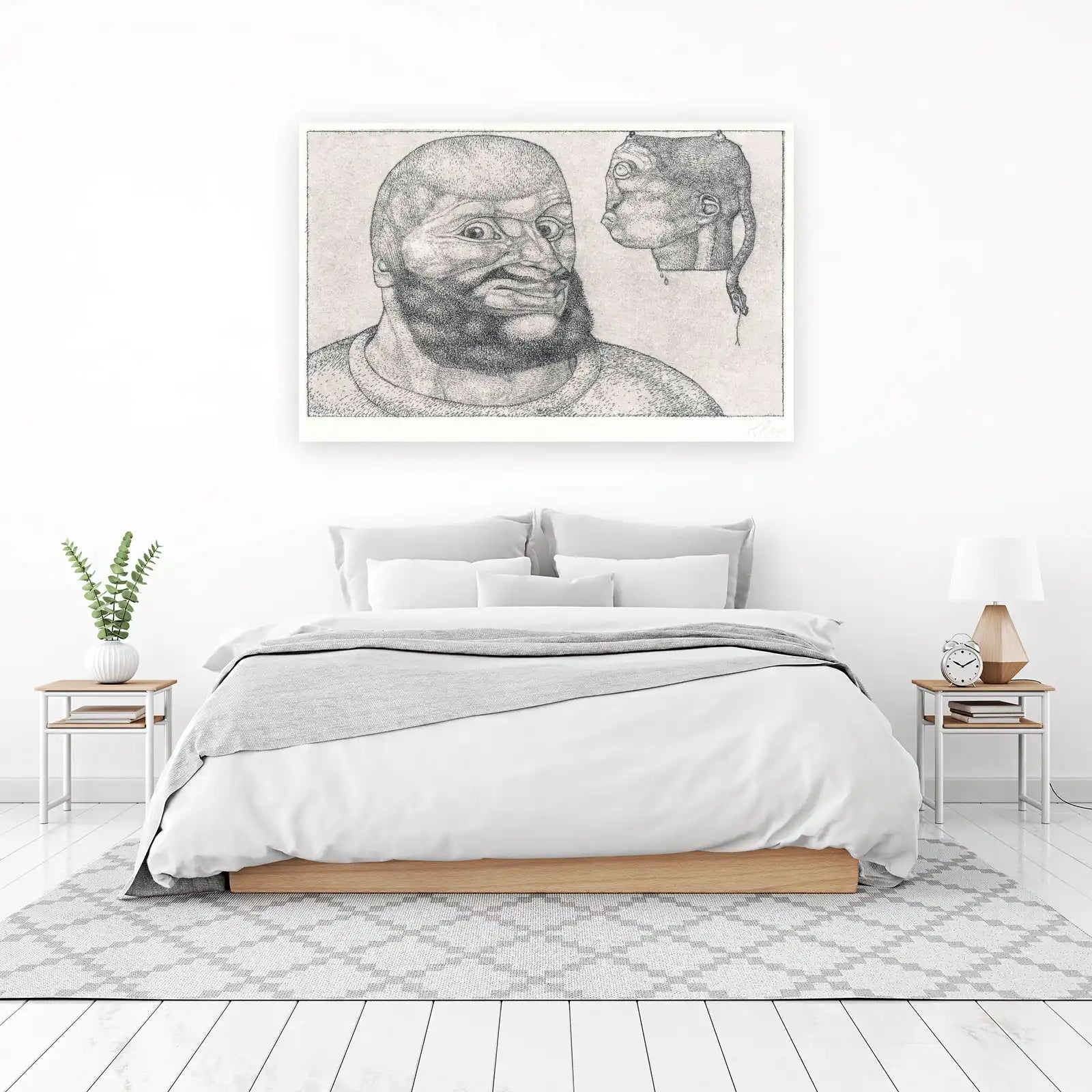 Haunting Portrait of a Man & Head Wall Art