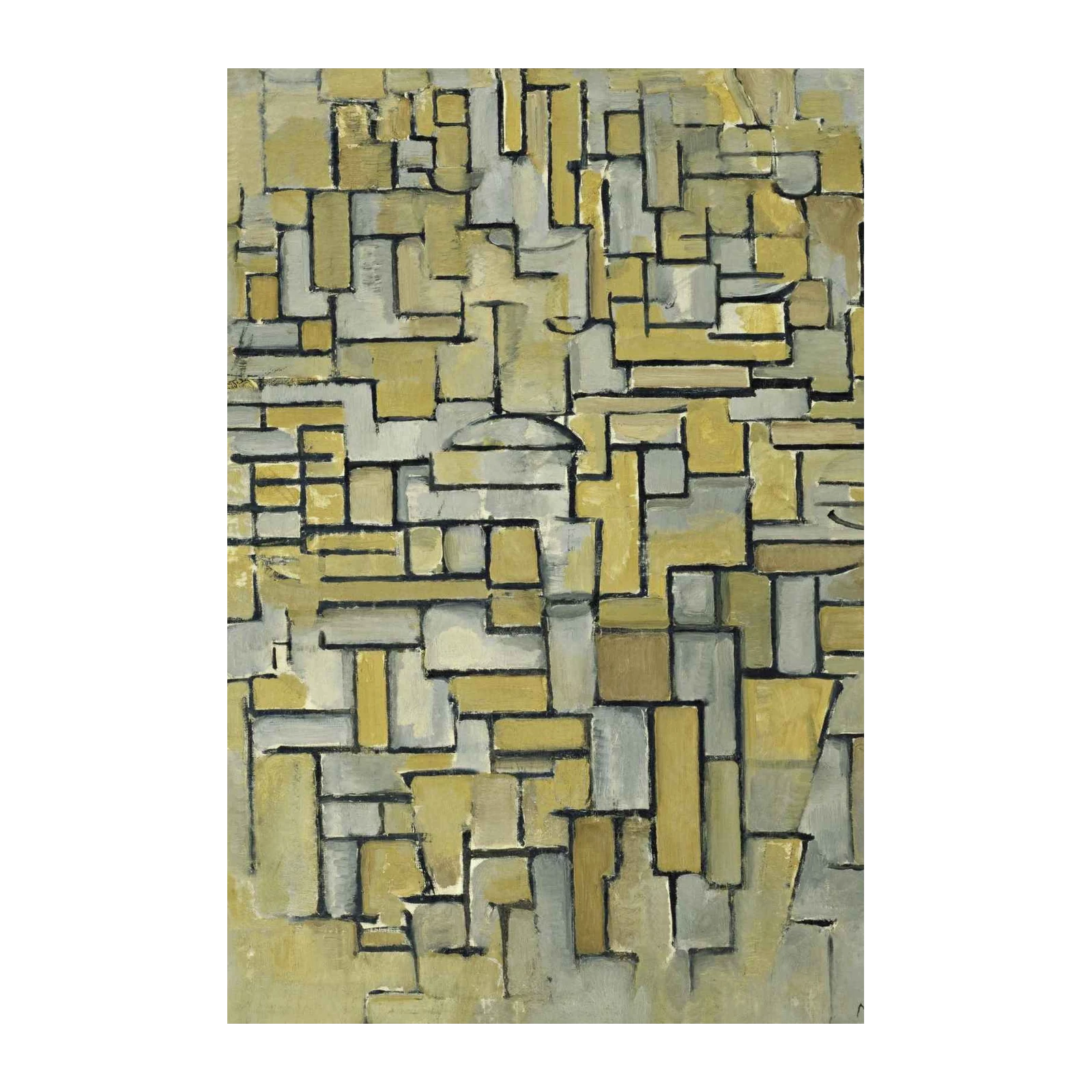 Abstract Geometric Yellow & Gray Wall Art
