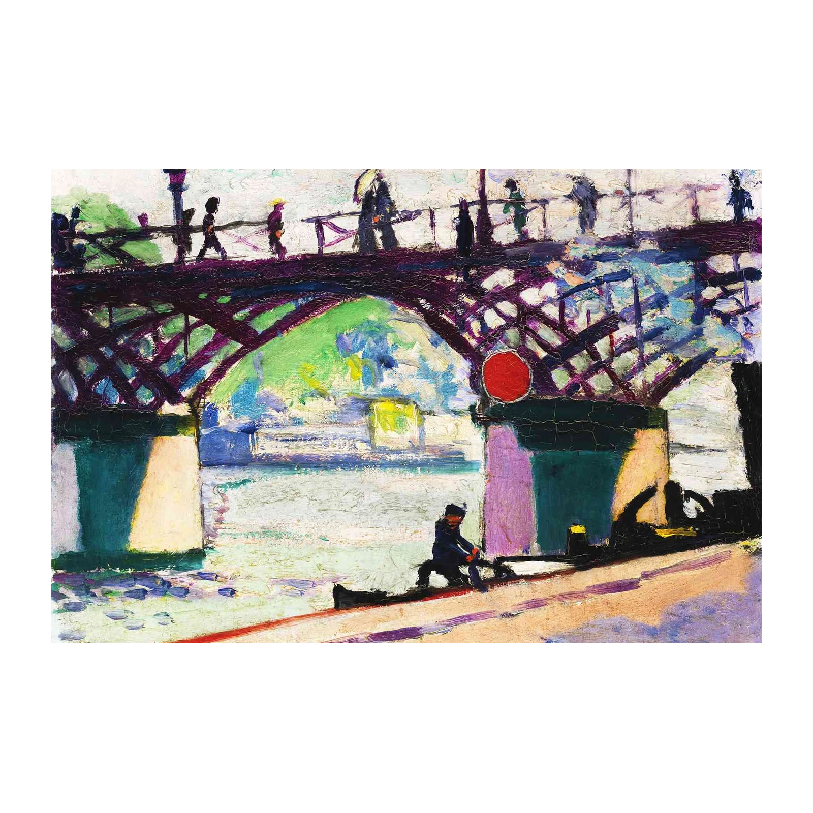 Vibrant Bridge Scene Impressionist Wall Art