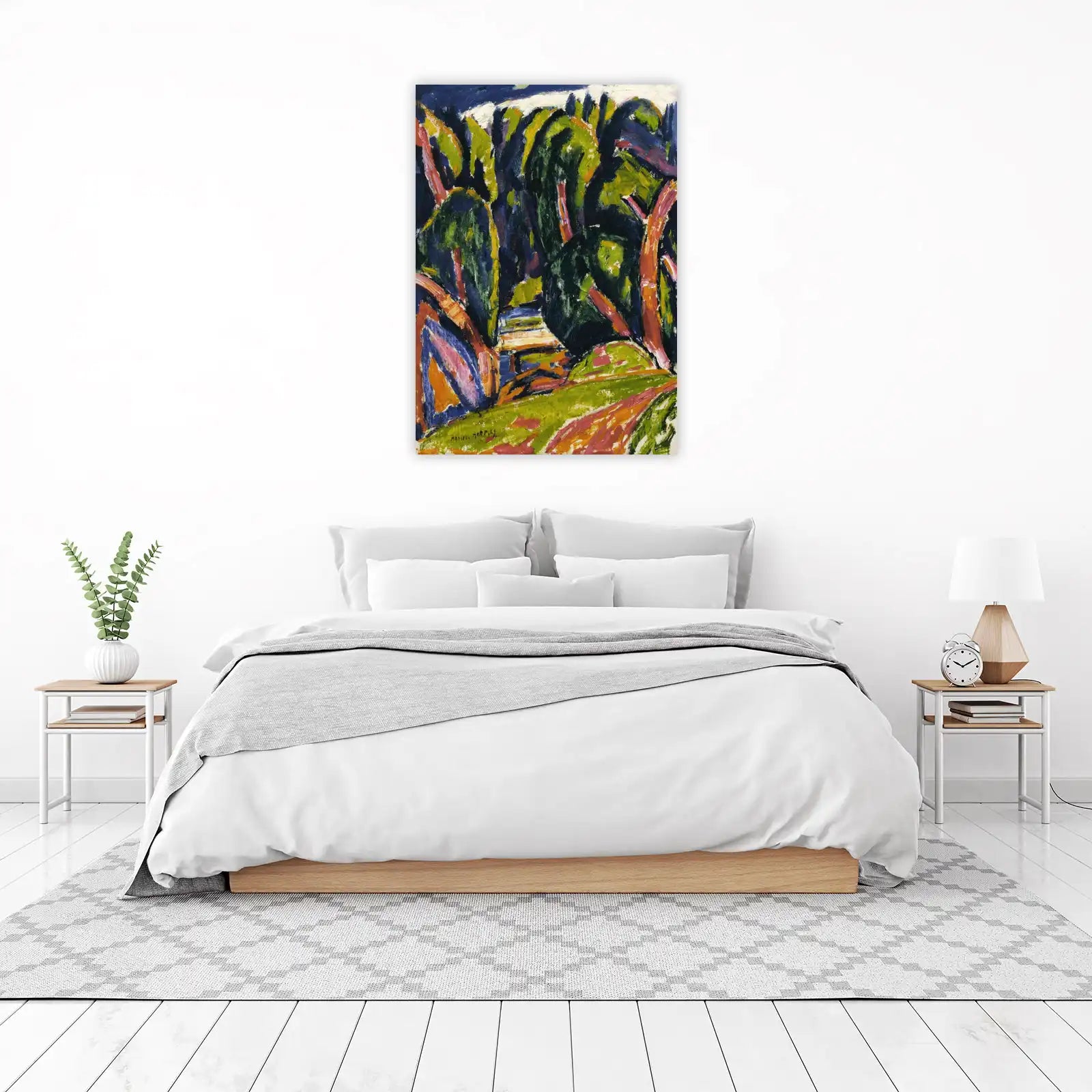 Vibrant Abstract Forest Landscape Wall Art