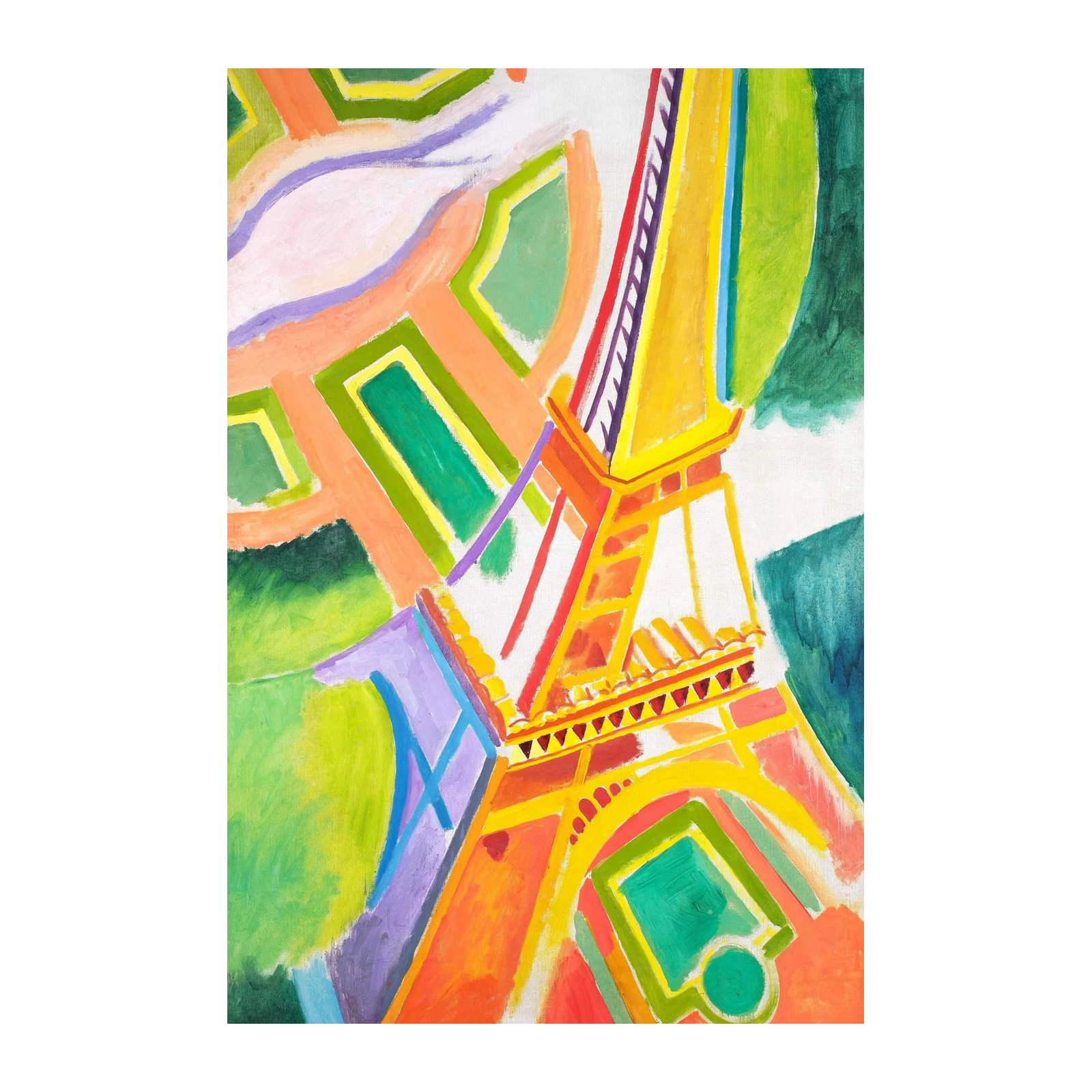 Vibrant Eiffel Tower Paris Art Wall Art