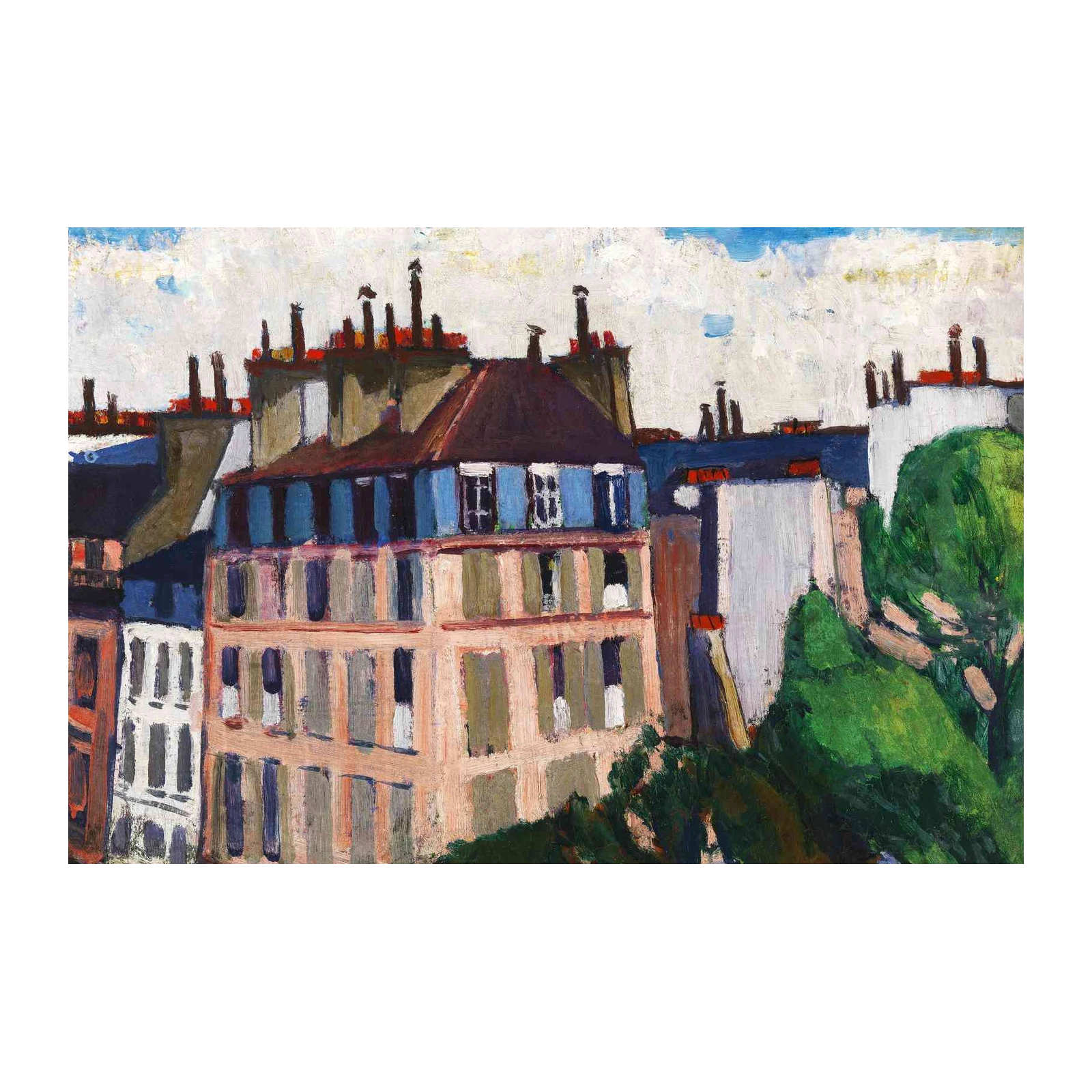 Parisian Rooftops Impressionist Style Wall Art