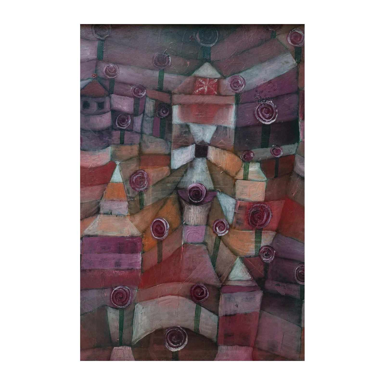 Abstract Rose Garden City Wall Art