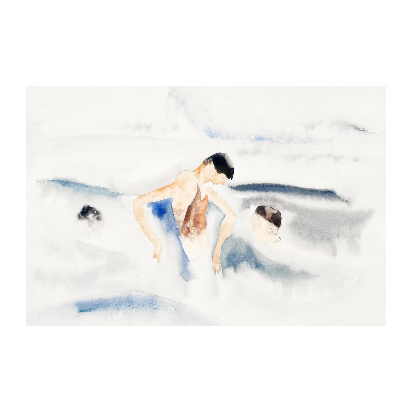 Serene Swimmers Watercolor Wall Art