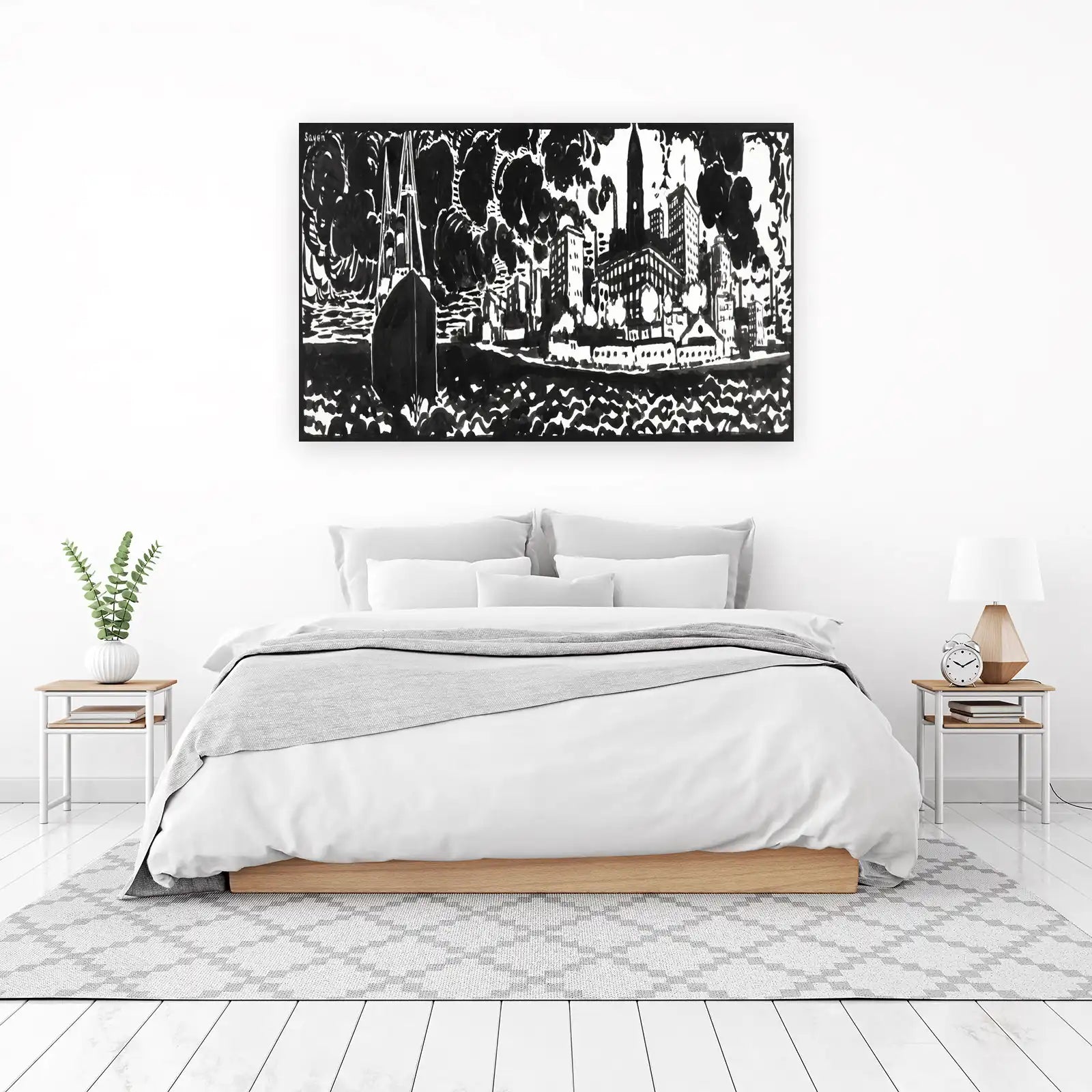 Dramatic Cityscape & Sailboat Wall Art