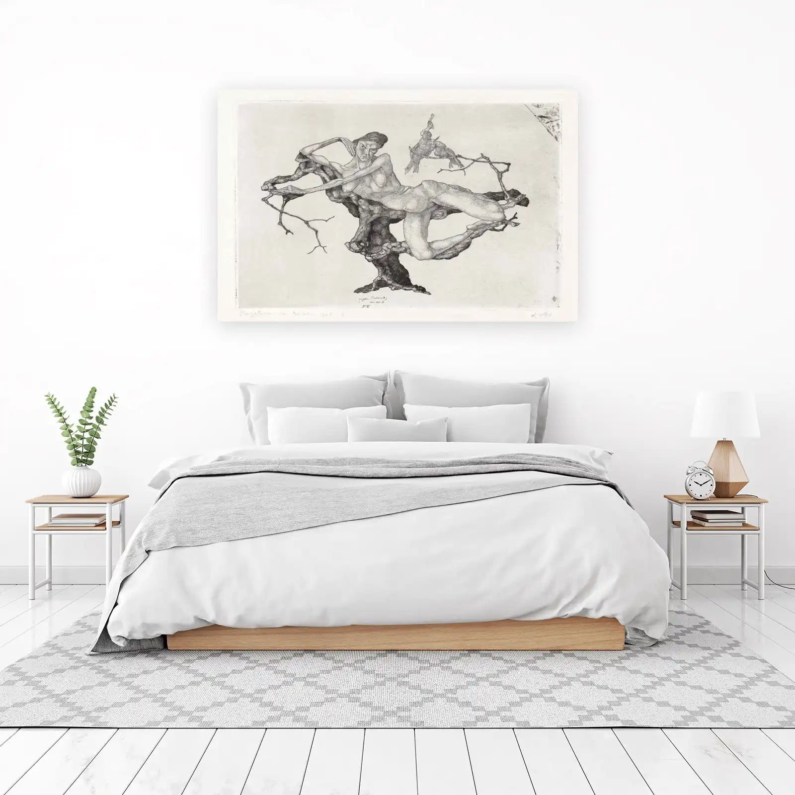 Surrealist Nude with Birds Wall Art
