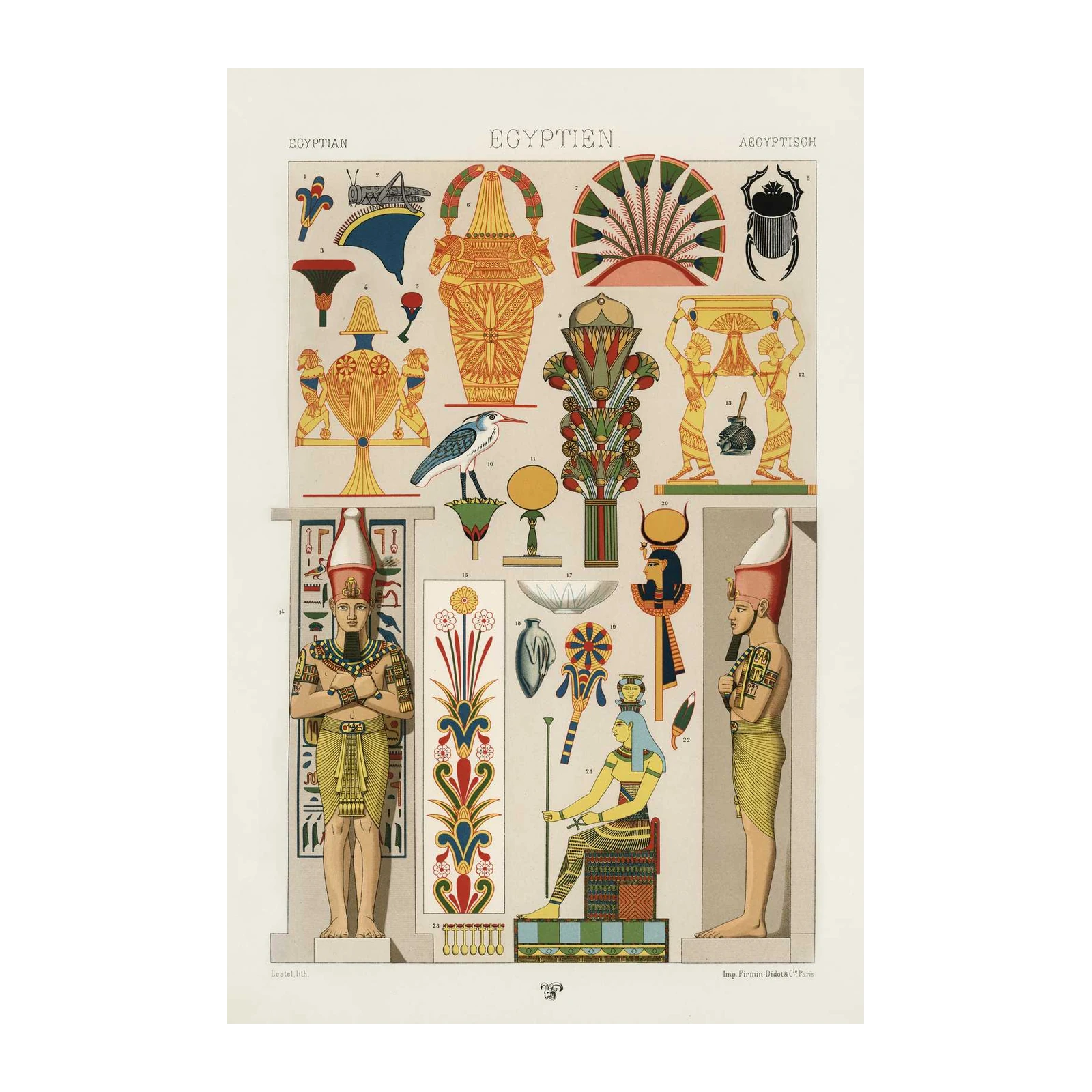 Ancient Egyptian Hieroglyphs & Figures Wall Art