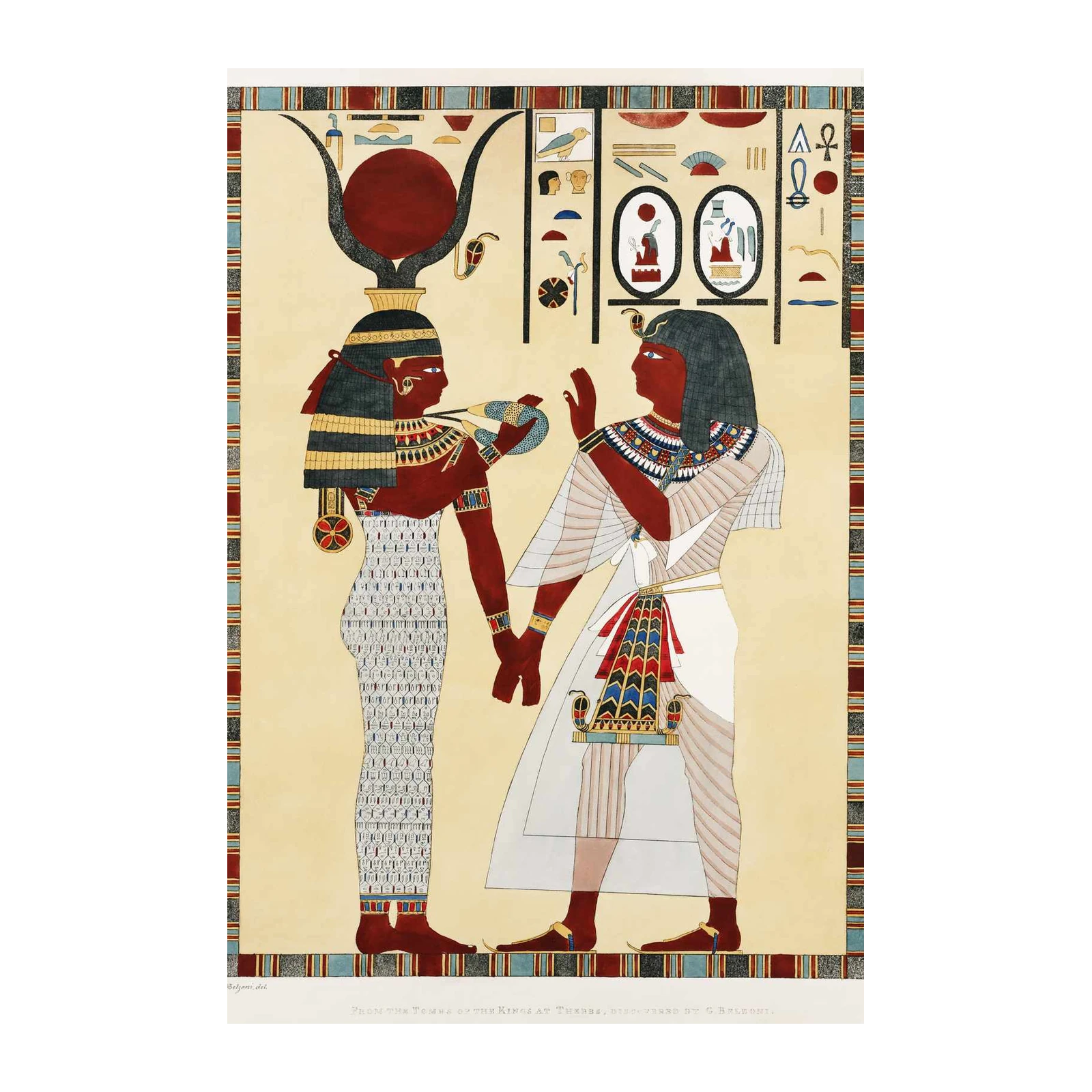 Ancient Egyptian Gods Hieroglyphics Wall Art