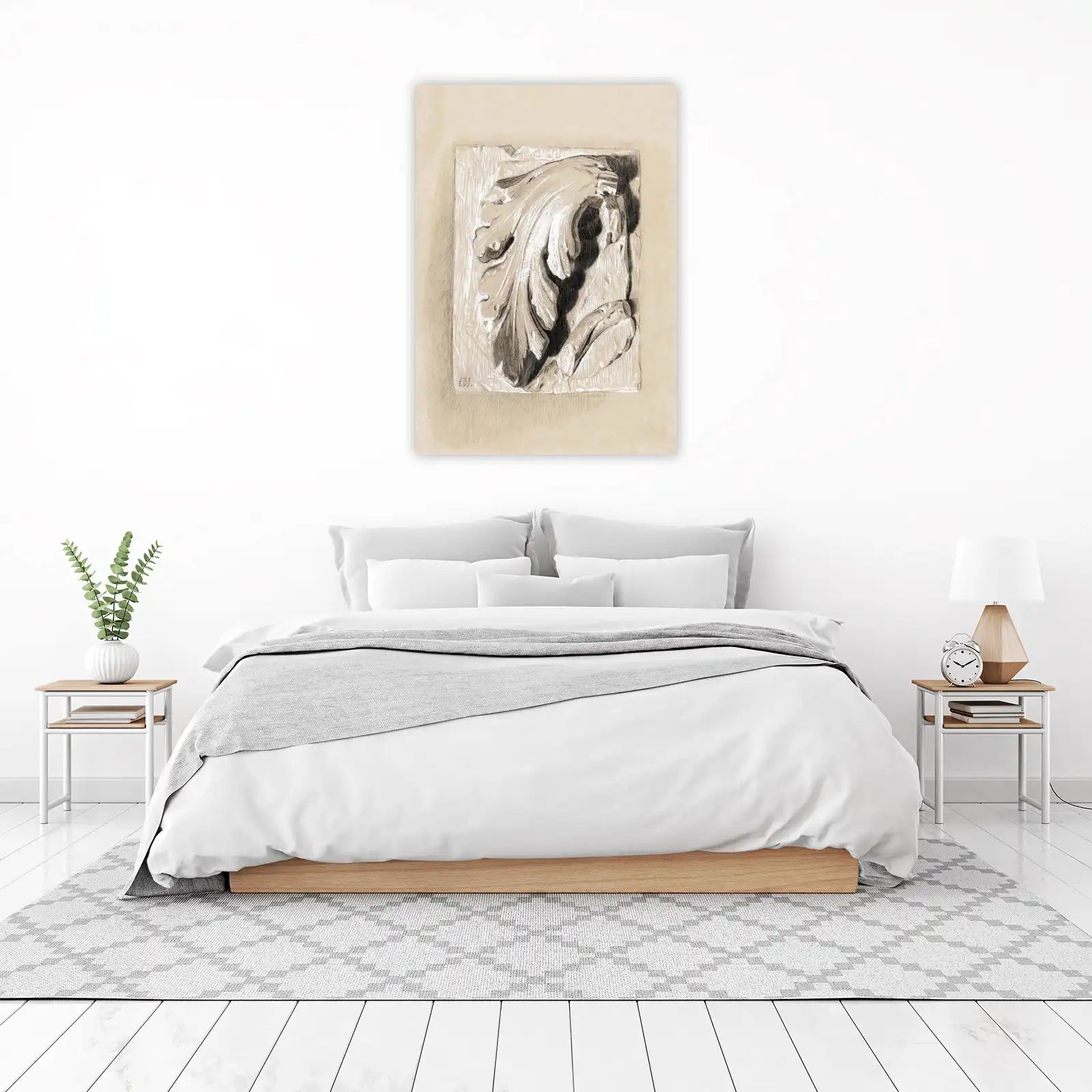 Classical Acanthus Leaf Sketch Wall Art