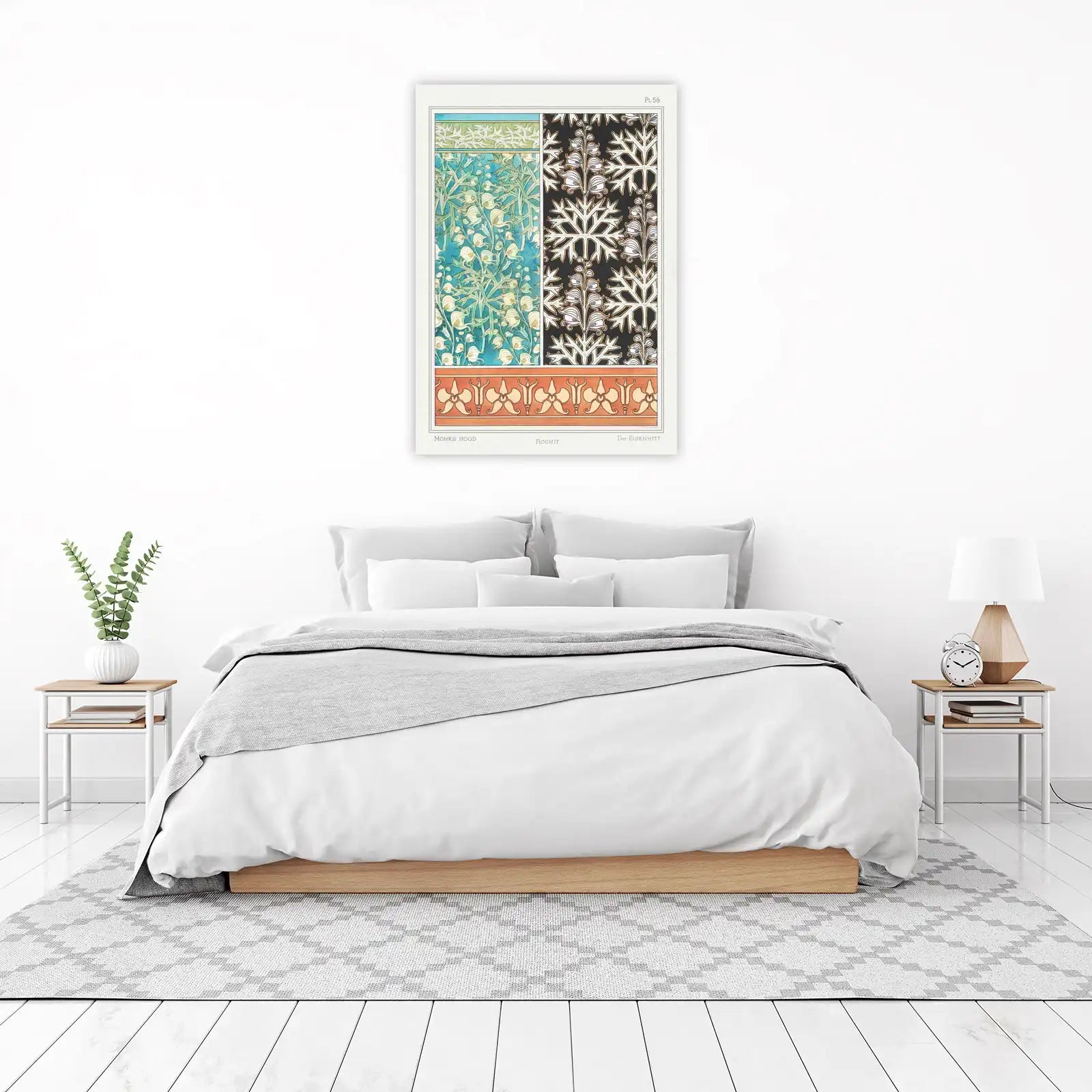 Monks Hood Floral Art Nouveau Wall Art