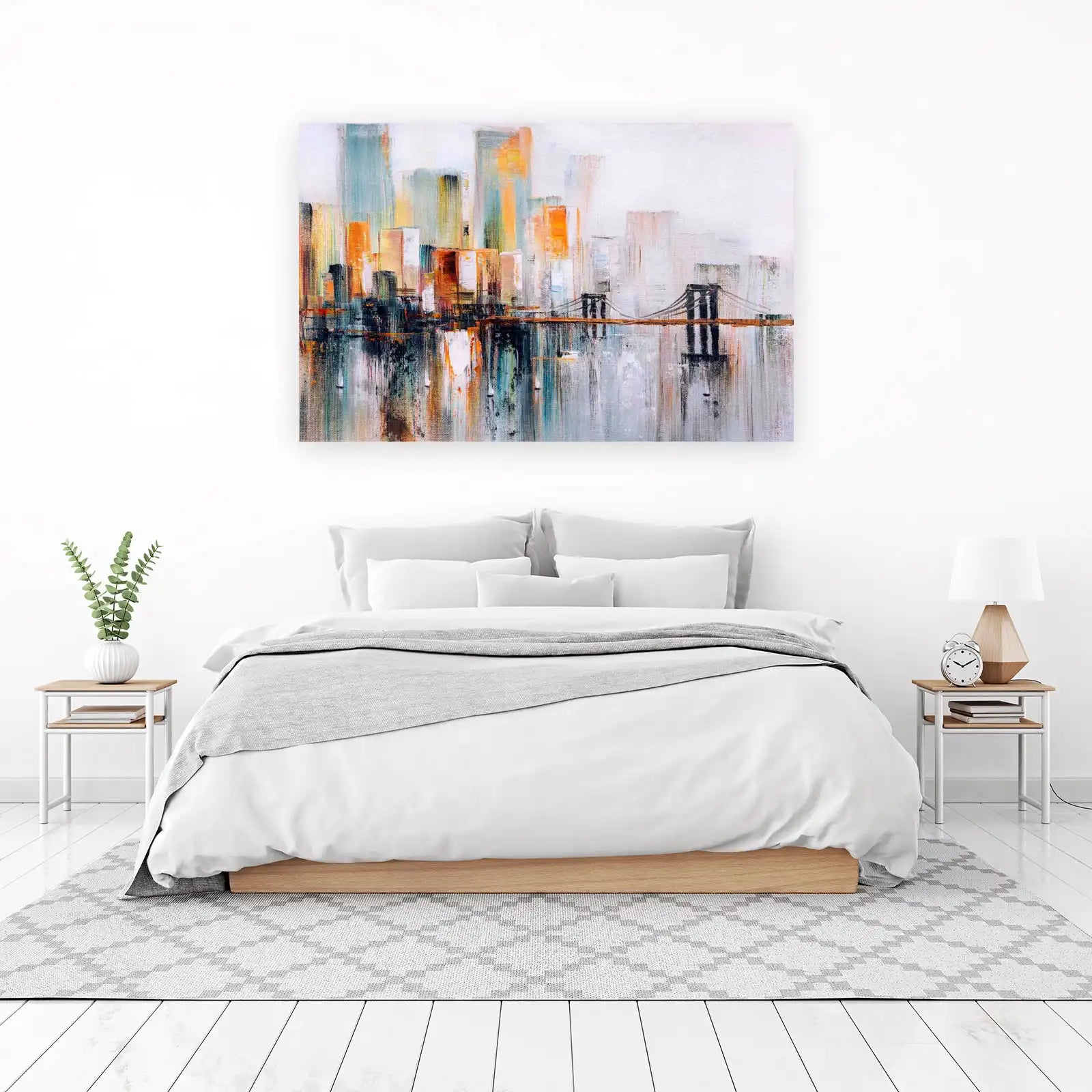 Abstract Cityscape & Bridge Wall Art