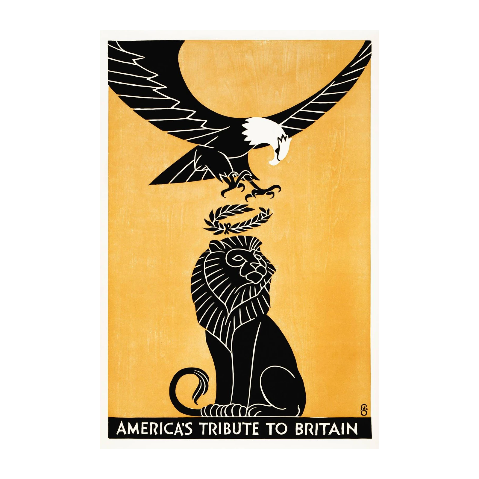 Majestic Eagle Lion Laurel Wreath Wall Art