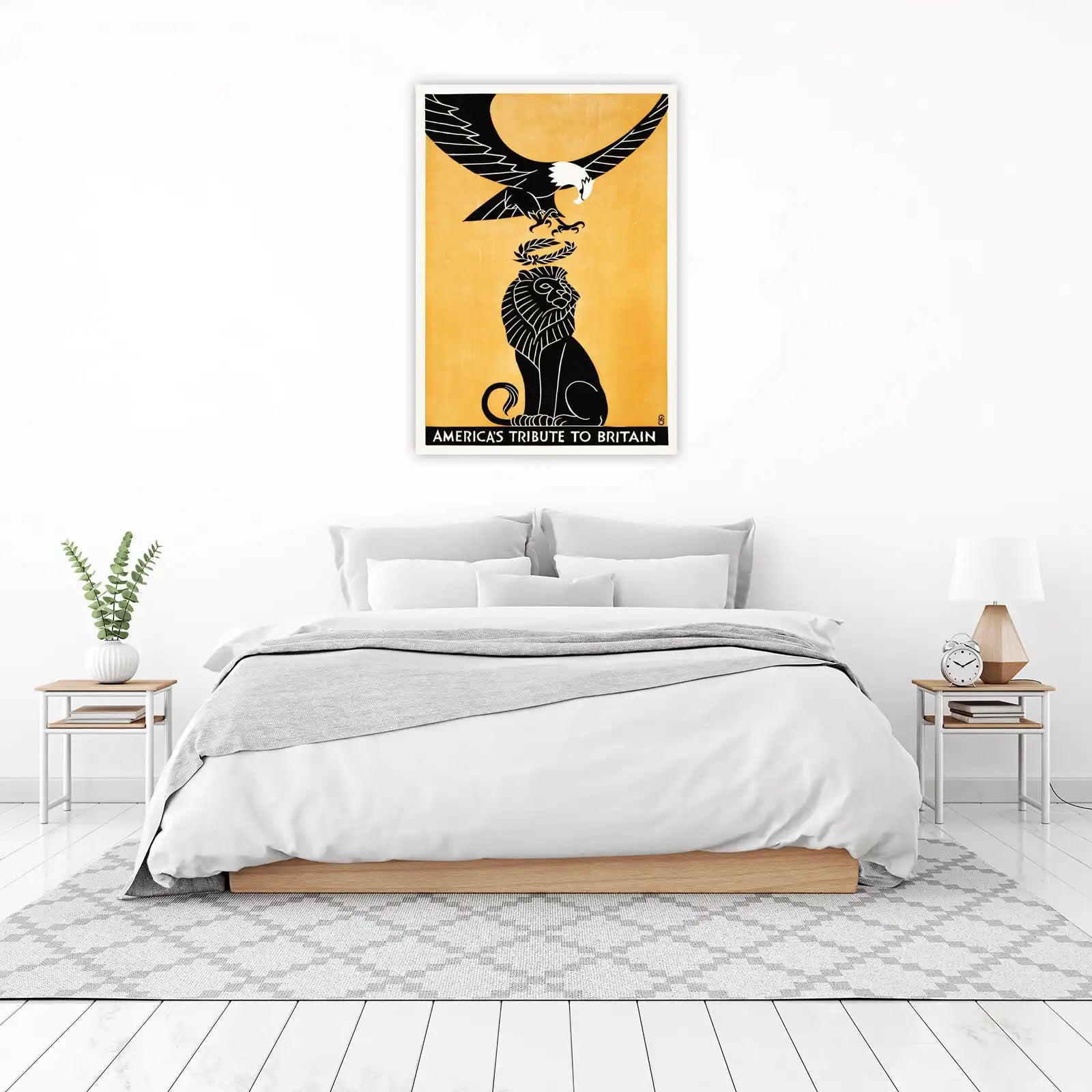 Majestic Eagle Lion Laurel Wreath Wall Art
