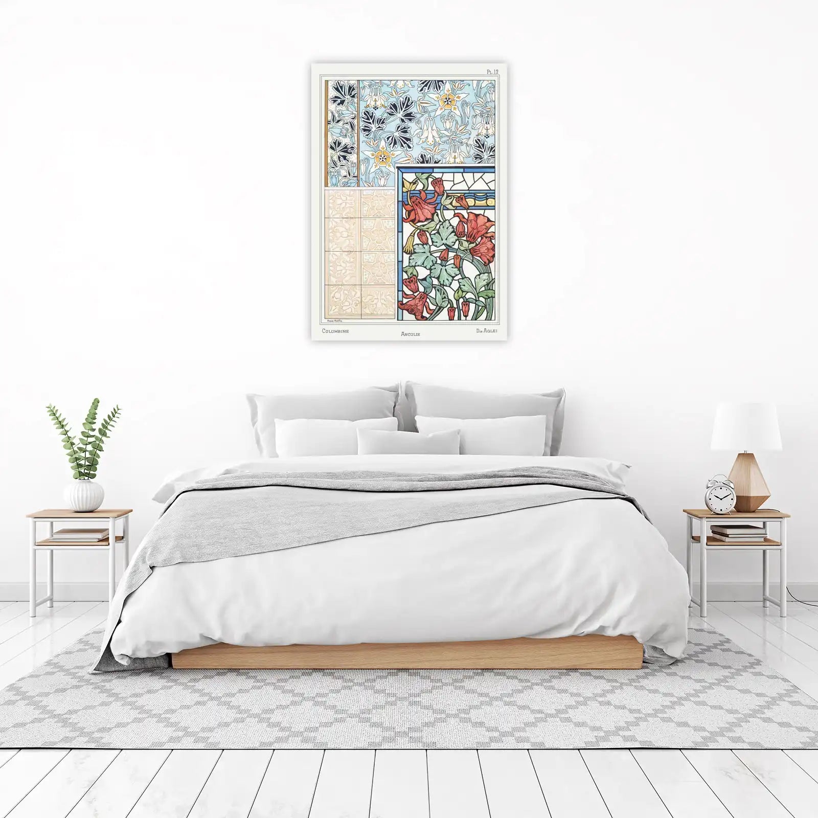 Art Nouveau Floral Columbine Wall Art