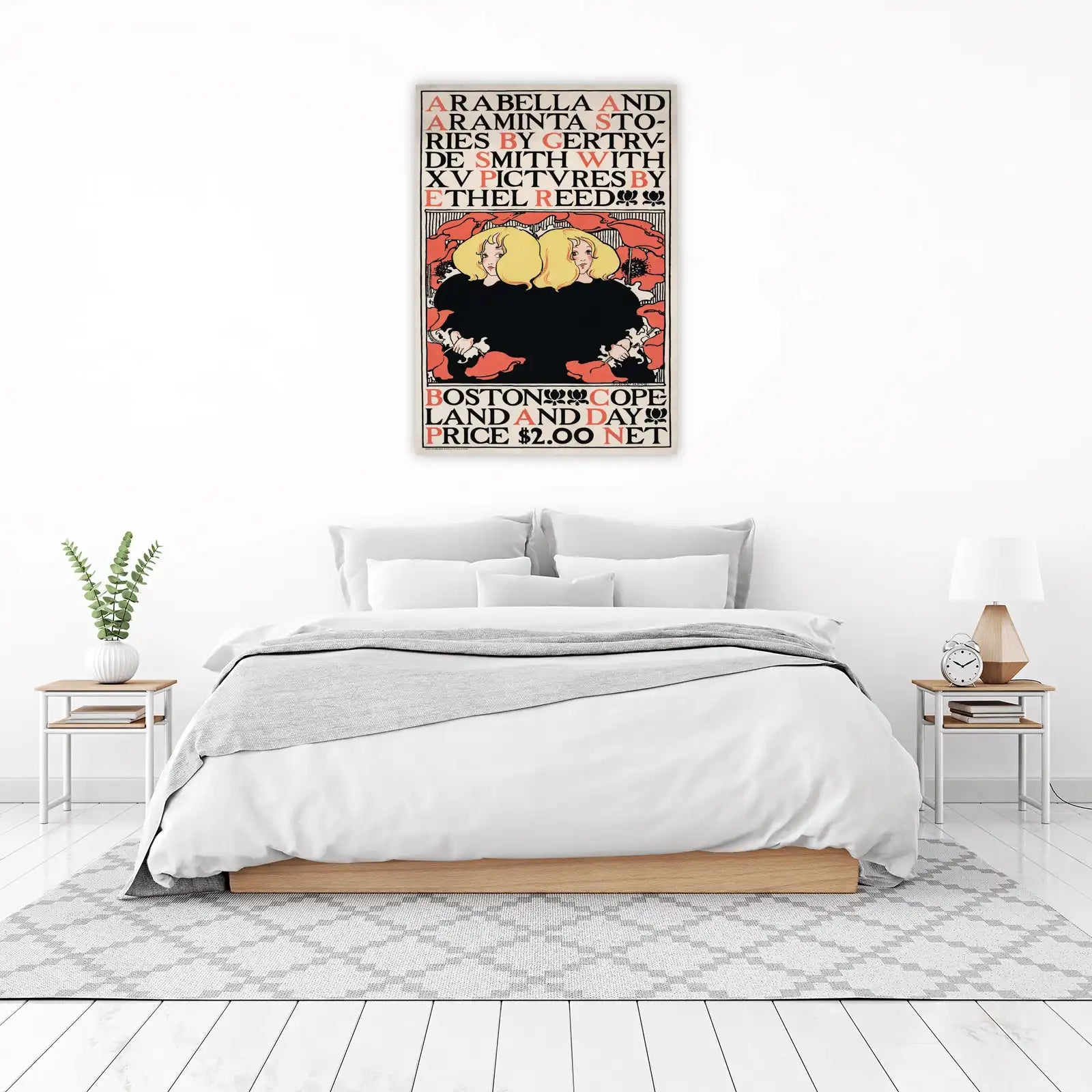 Victorian Art Poster of Two Girls Wall Art