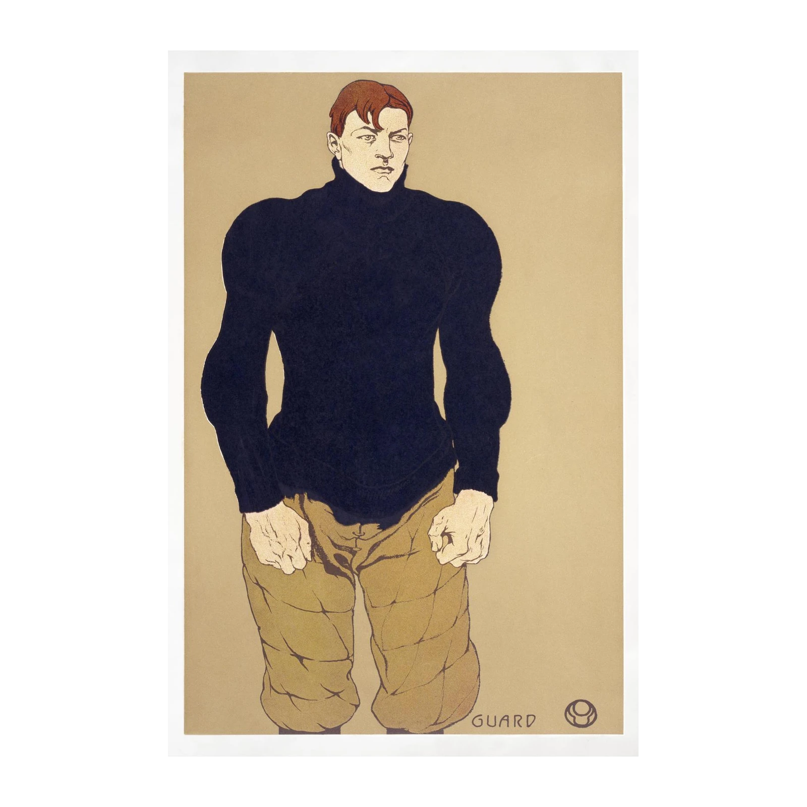 Vintage Athlete 'Guard' Art Nouveau Wall Art