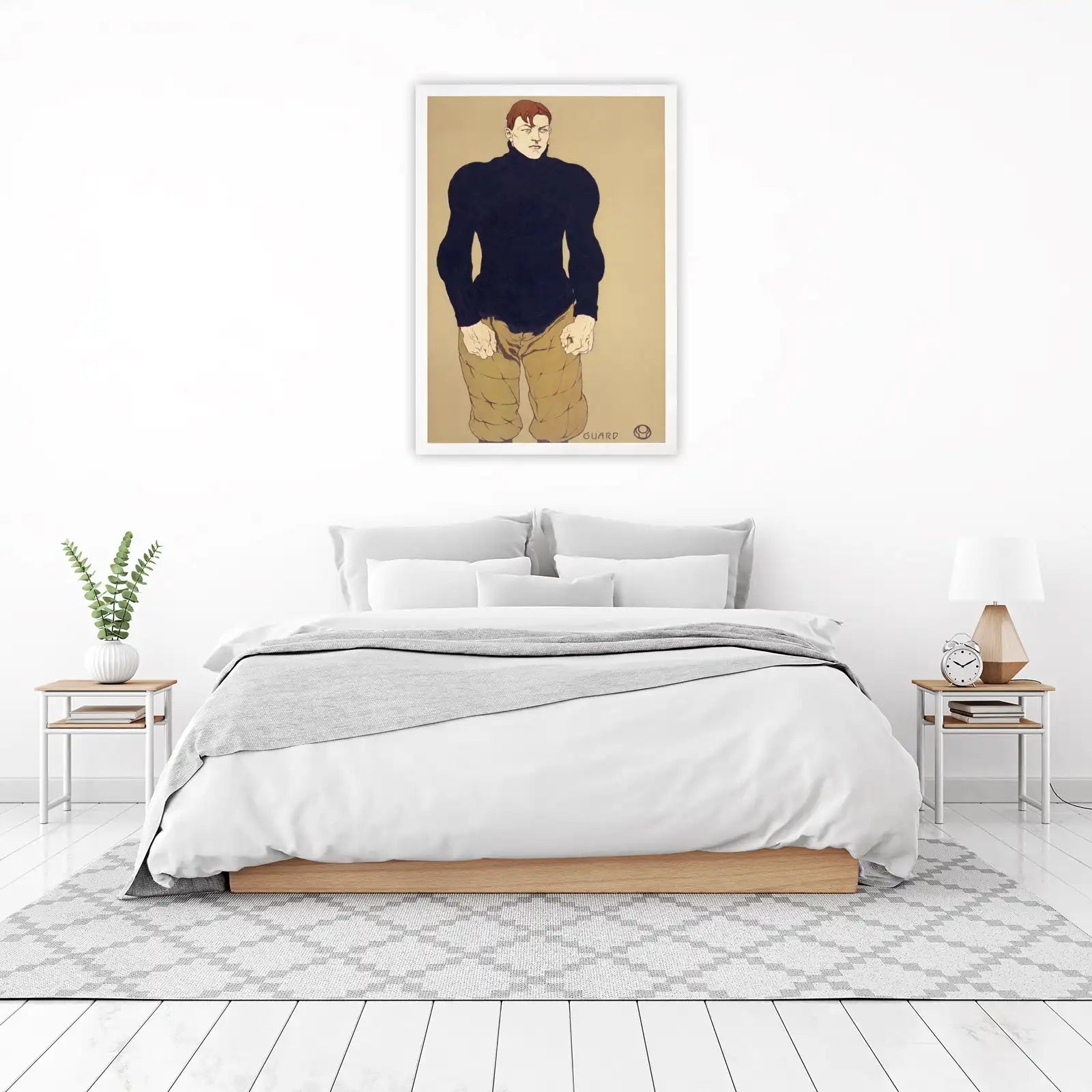 Vintage Athlete 'Guard' Art Nouveau Wall Art