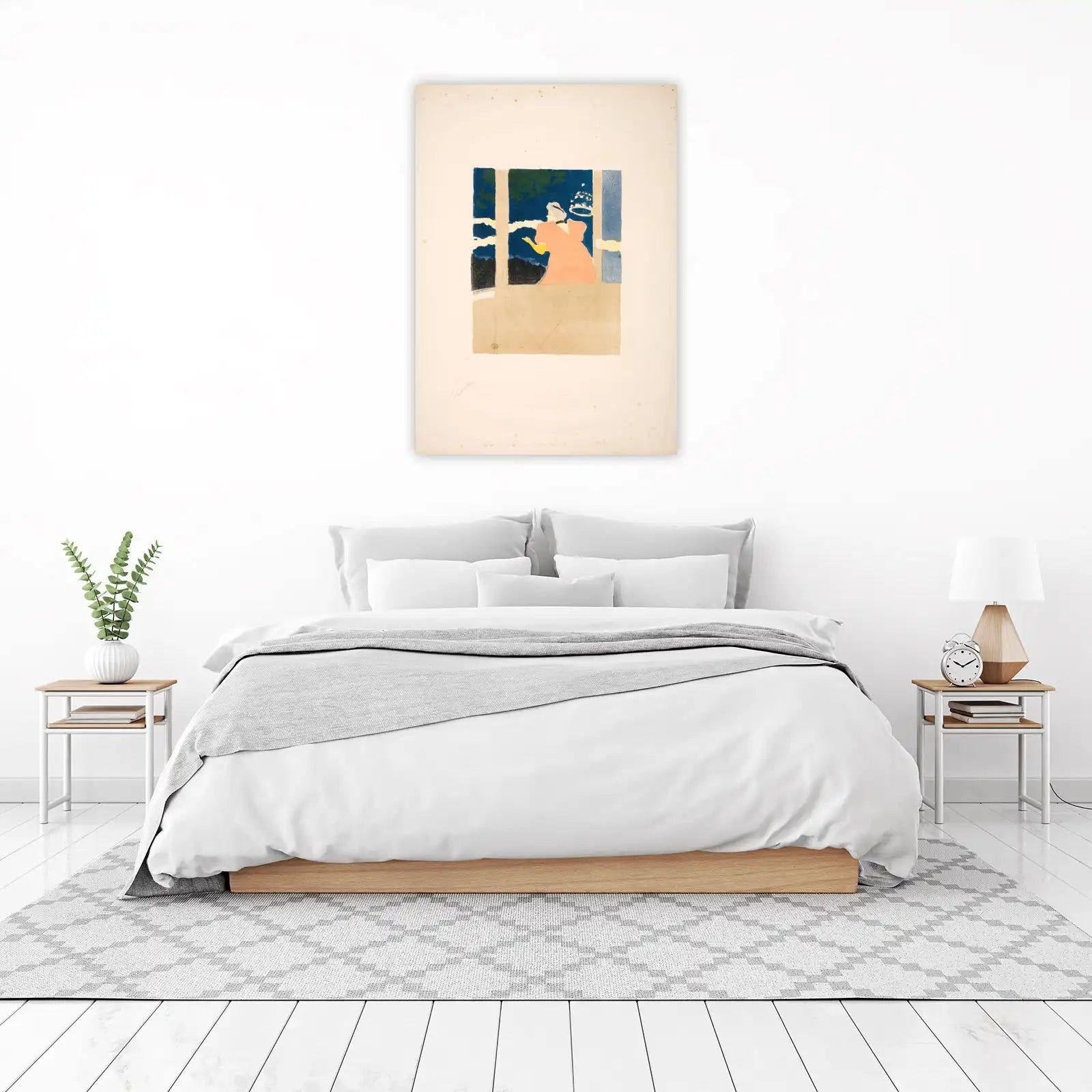 Elegant Woman at Window Vintage Art Wall Art