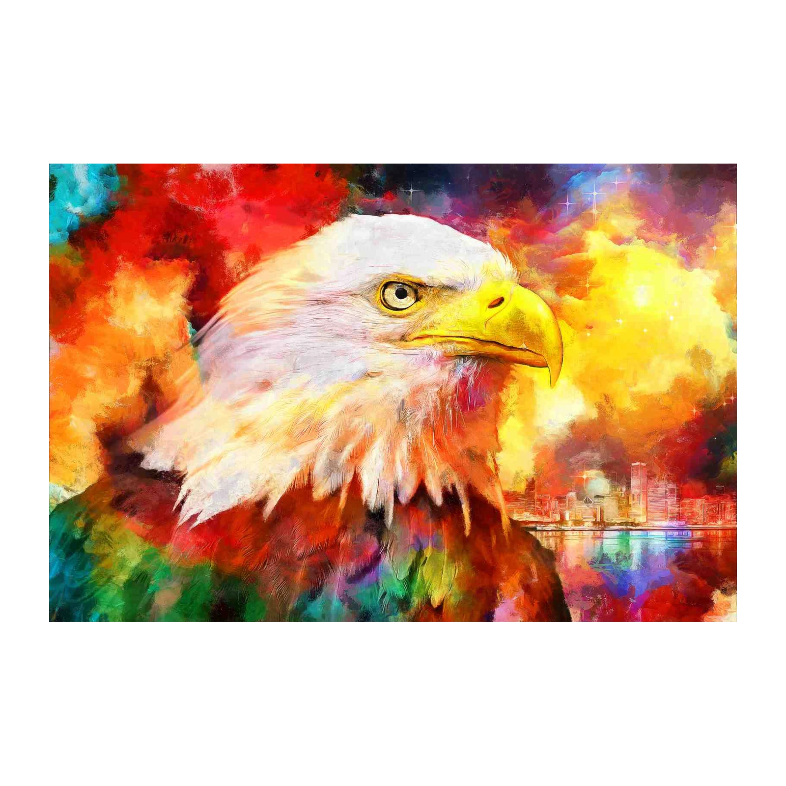 Vibrant Eagle Abstract Wall Art Wall Art