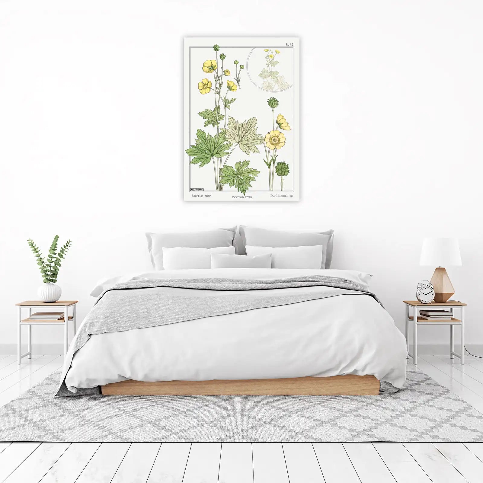 Art Nouveau Buttercup Botanical Wall Art