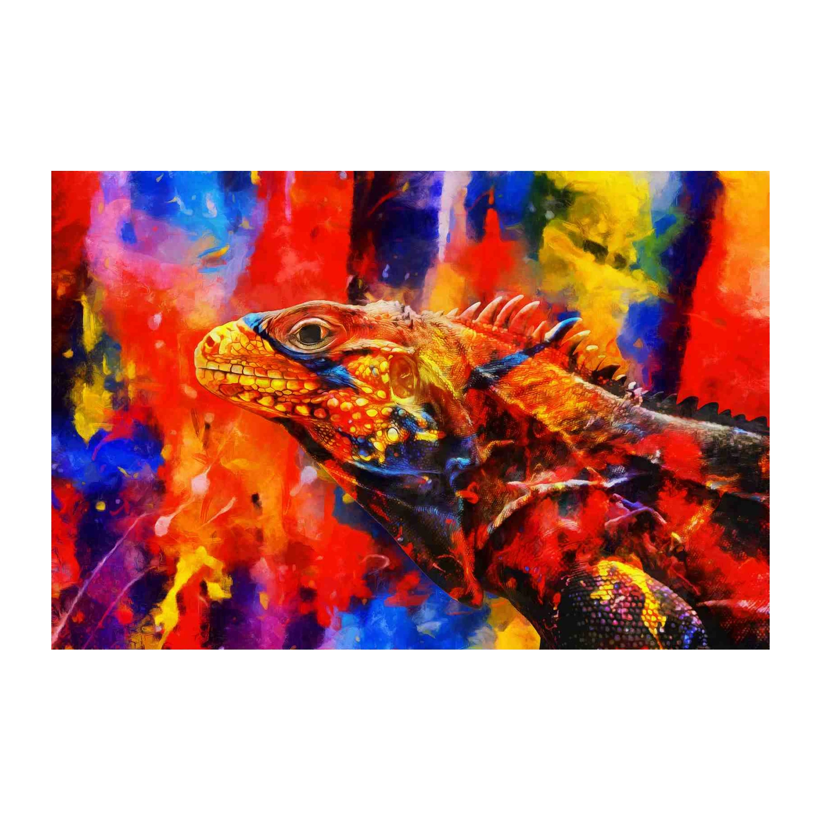 Vibrant Iguana Burst Wall Art