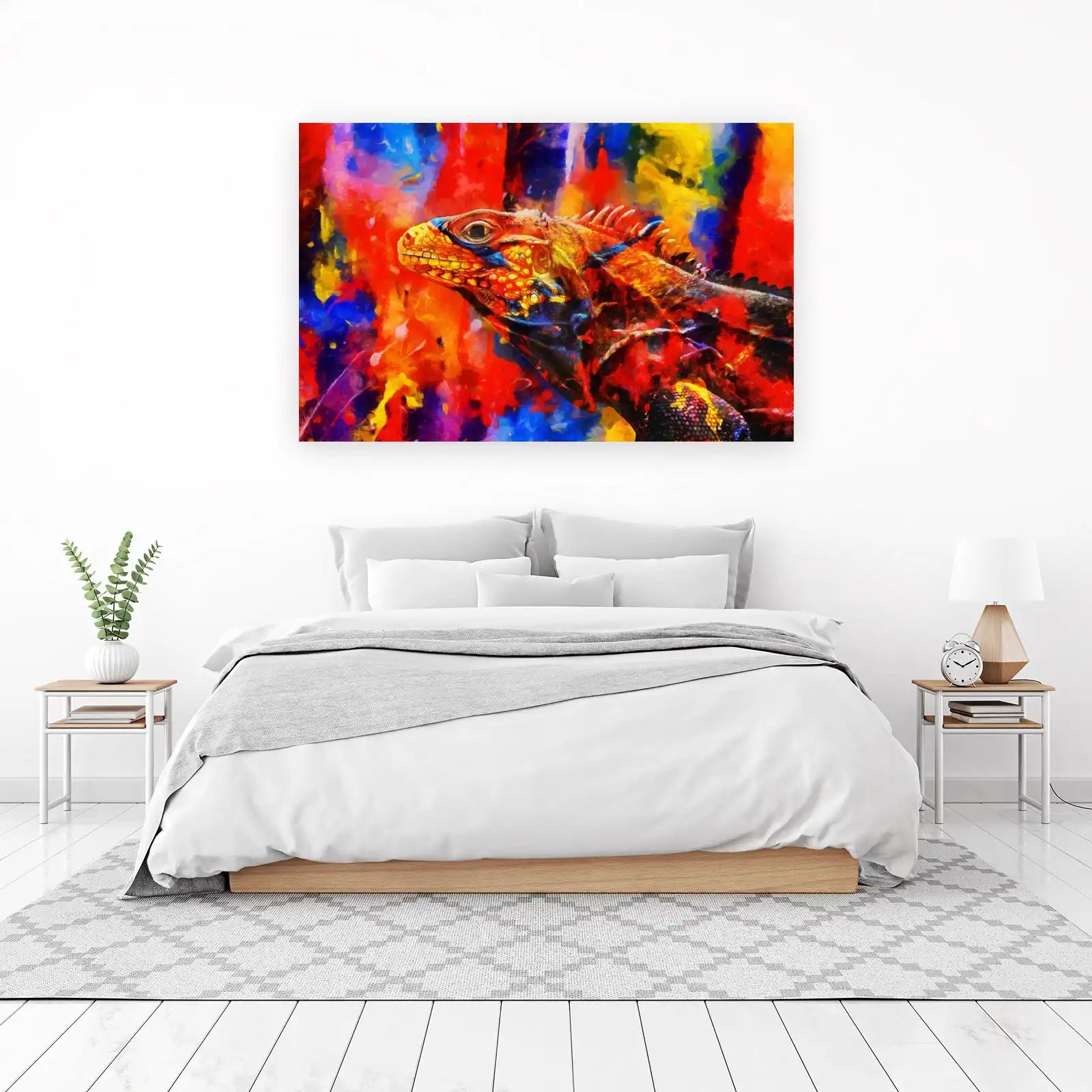 Vibrant Iguana Burst Wall Art