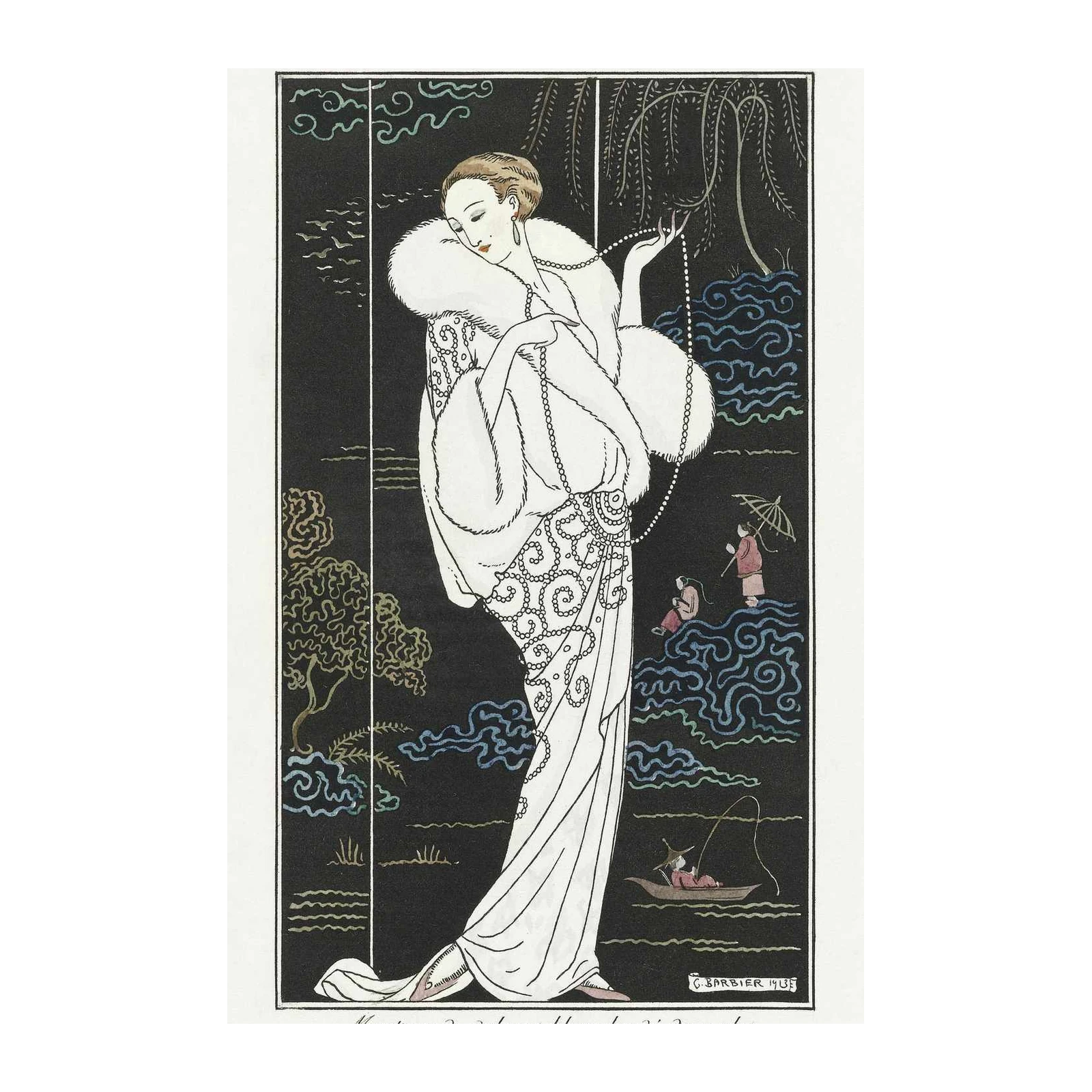 Elegant Art Deco Fashion Woman Wall Art