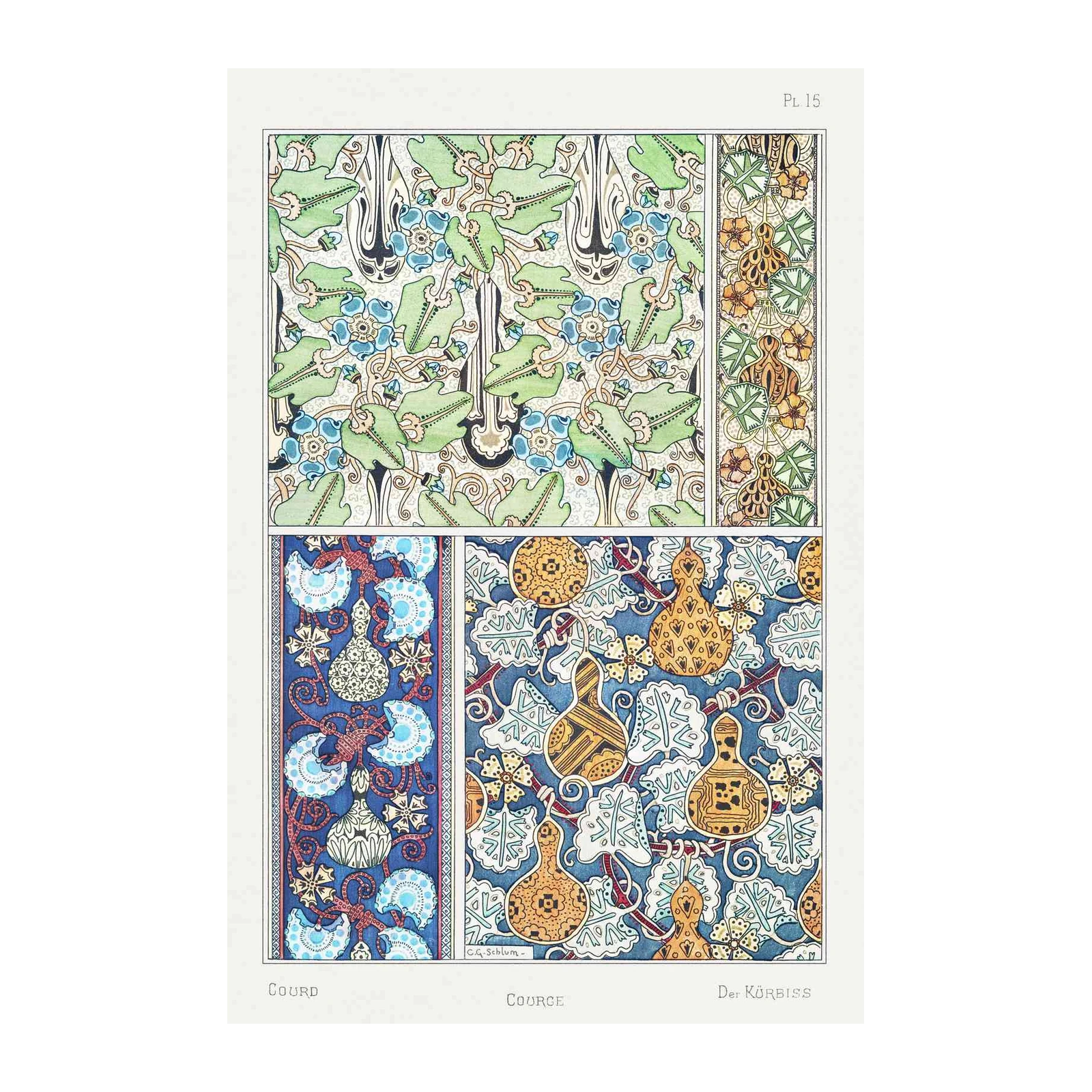 Vintage Botanical Art Nouveau Wall Art