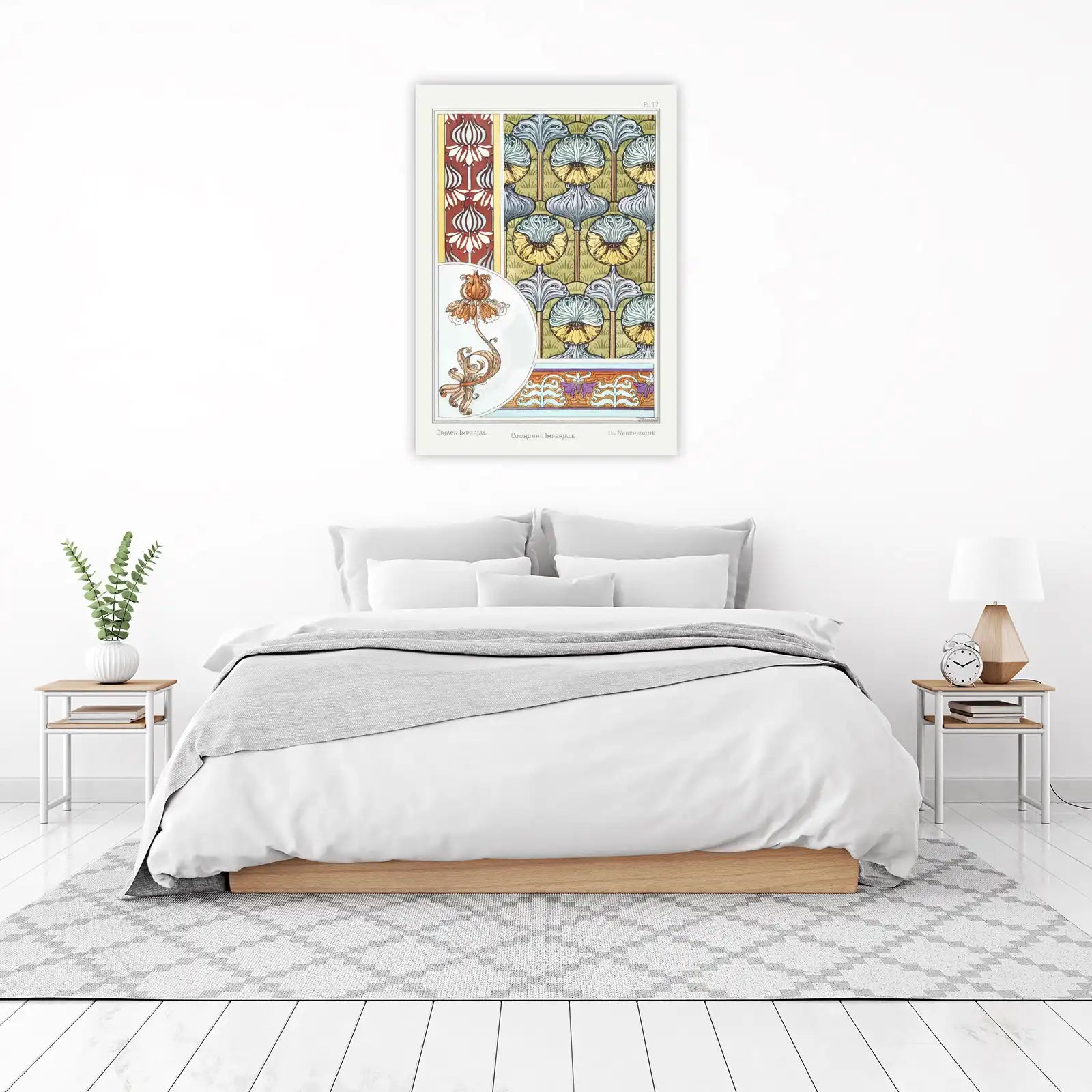 Art Nouveau Floral Crown Imperial Wall Art