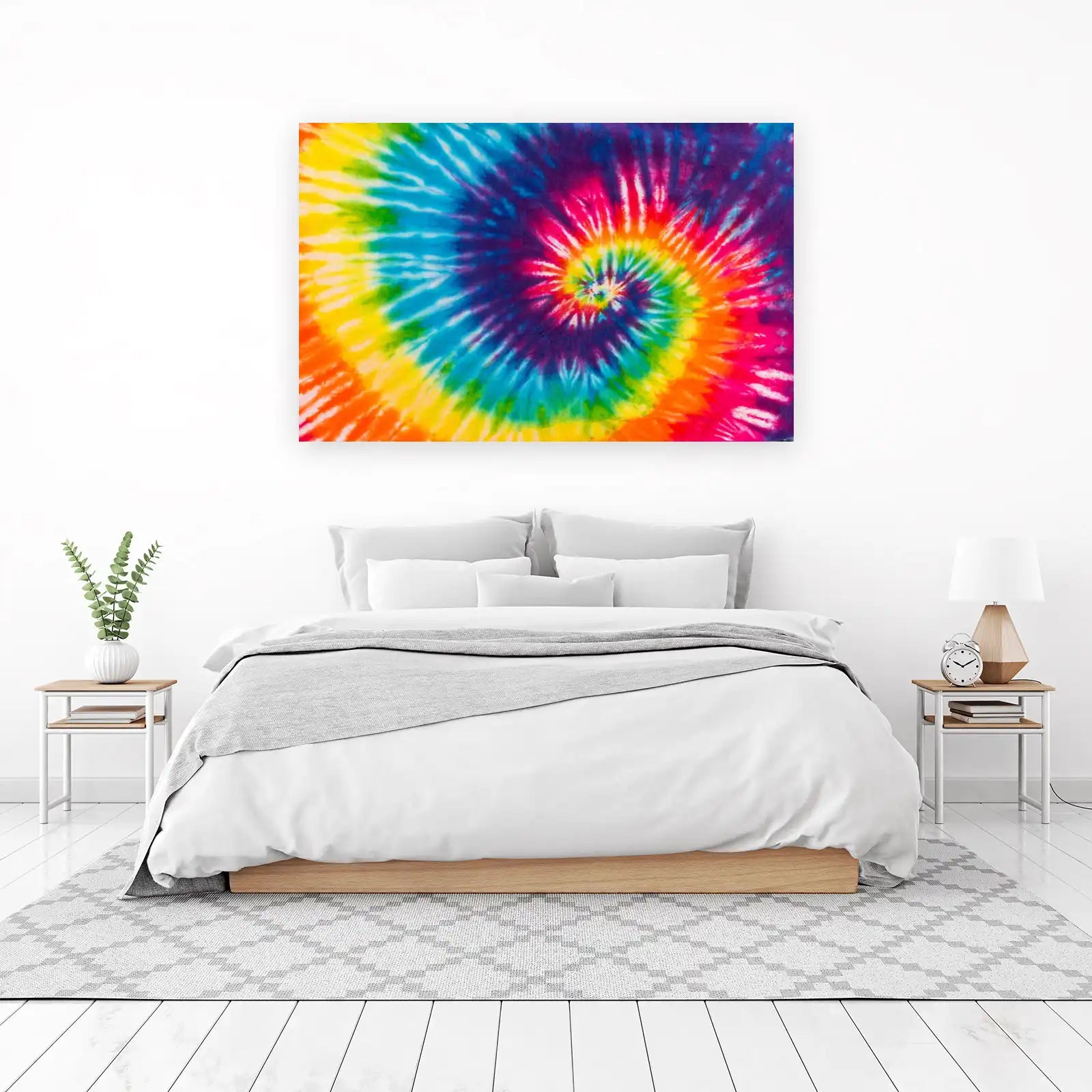Vibrant Rainbow Tie-Dye Wall Art