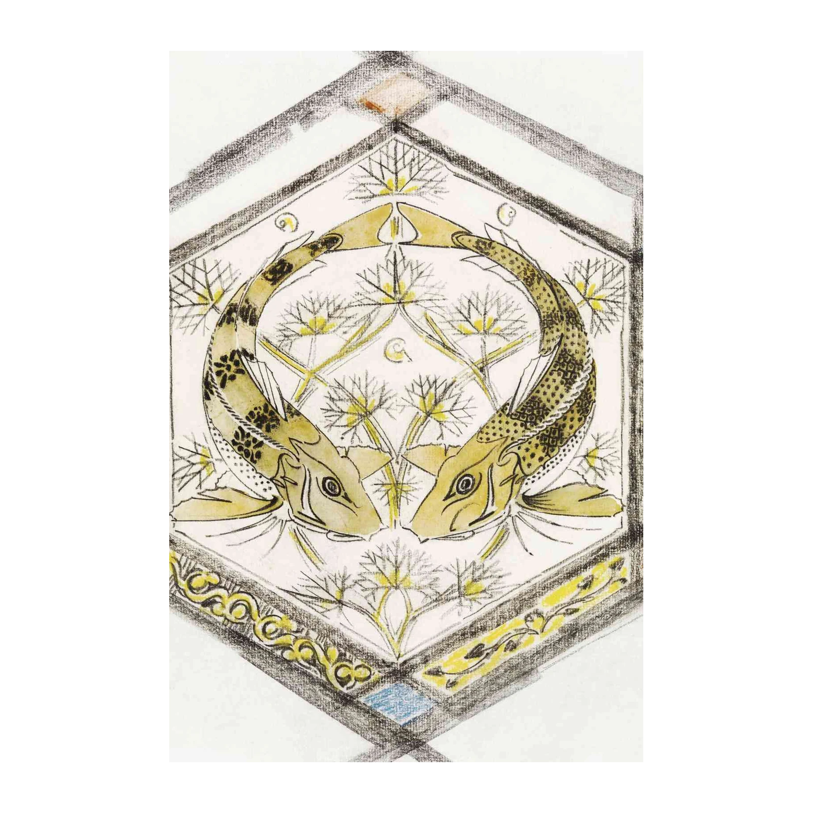 Koi Embrace Hexagonal Art Wall Art
