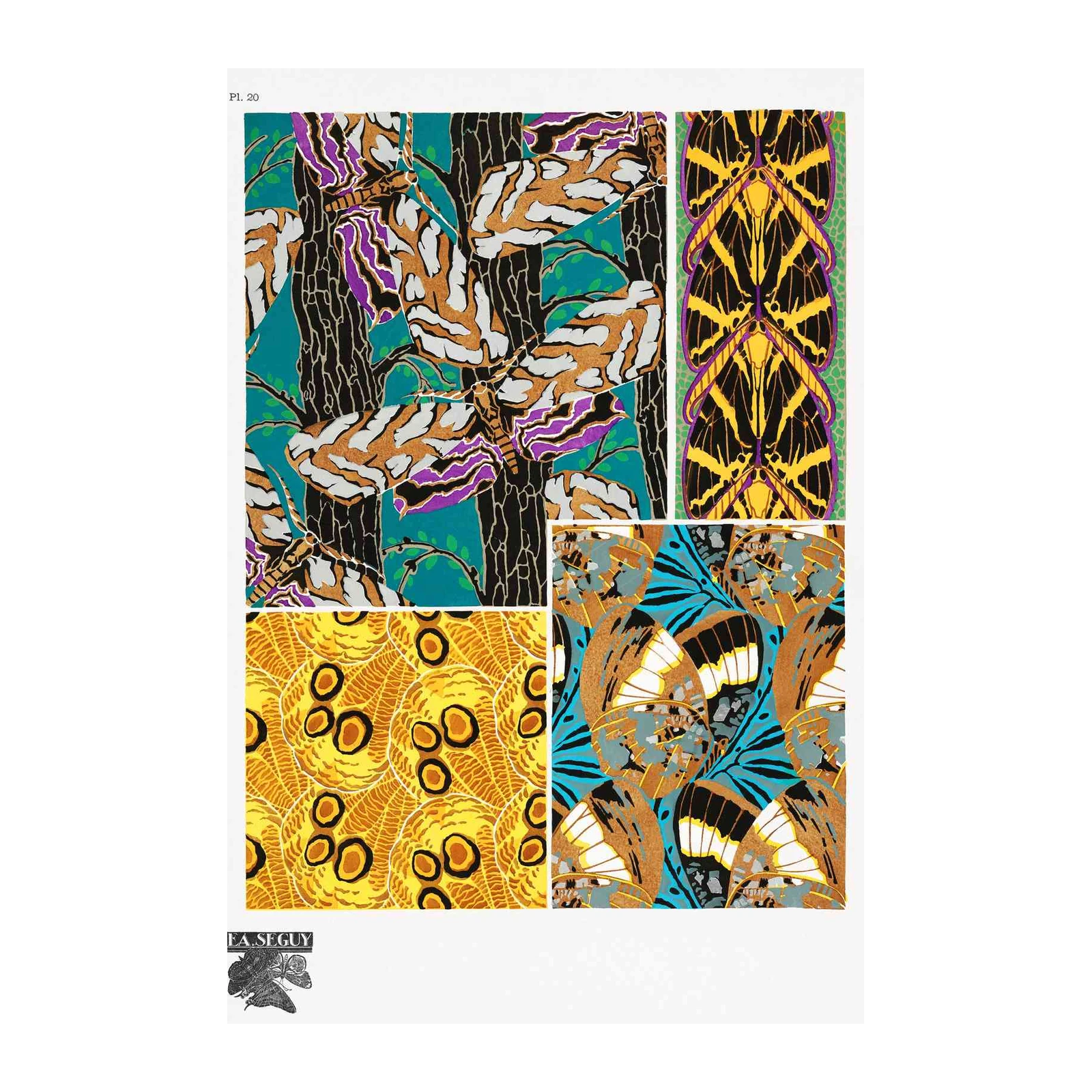 Art Nouveau Butterfly & Floral Wall Art