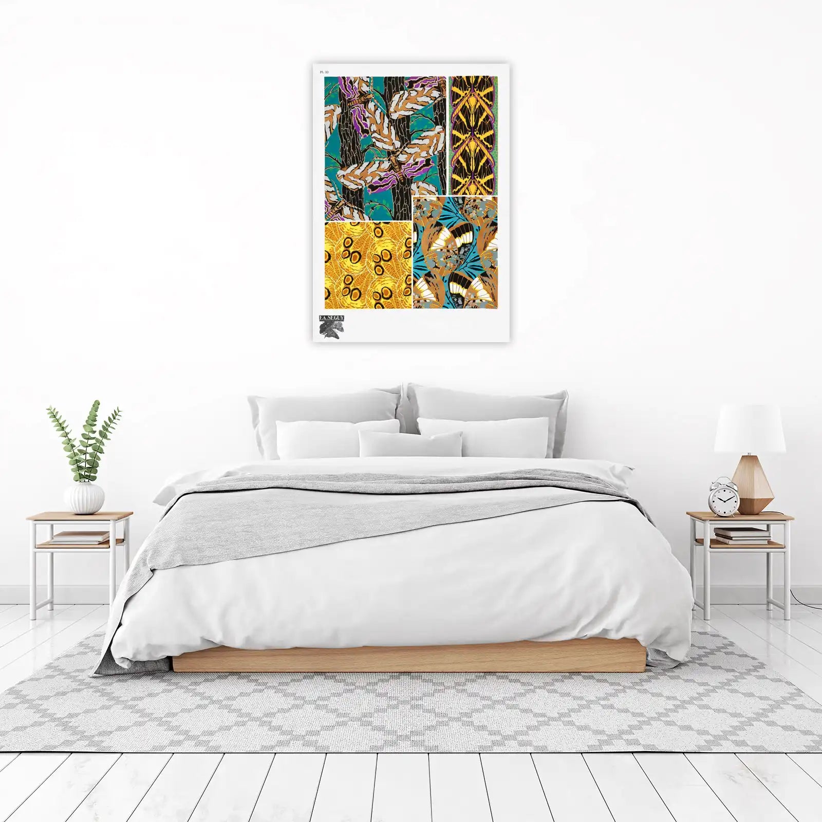 Art Nouveau Butterfly & Floral Wall Art