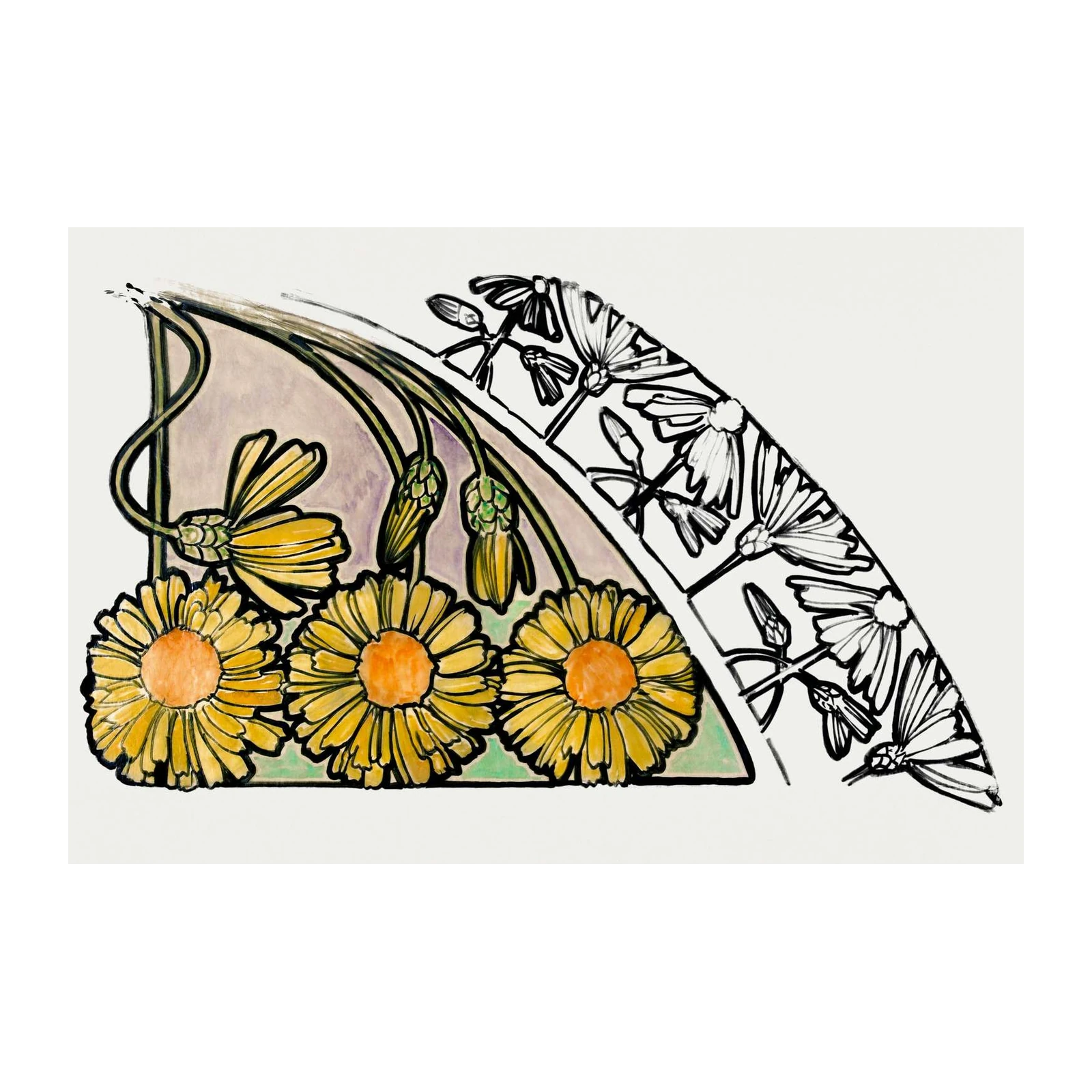 Vibrant Yellow Daisy Floral Art Wall Art