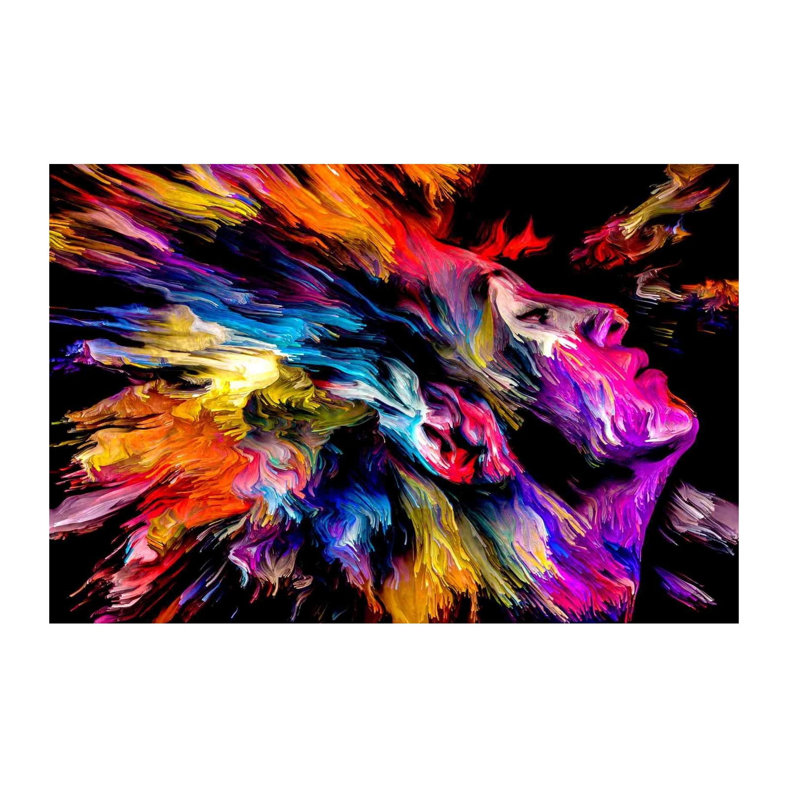 Explosion of Emotion Abstract Face Wall Art
