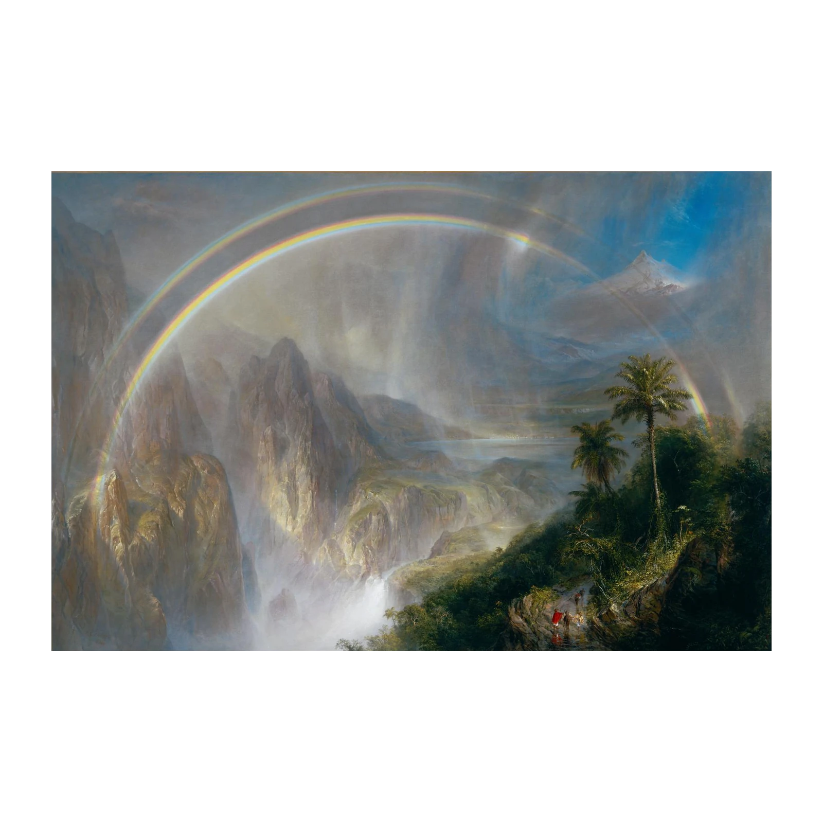 Majestic Rainbow Waterfall Landscape Wall Art