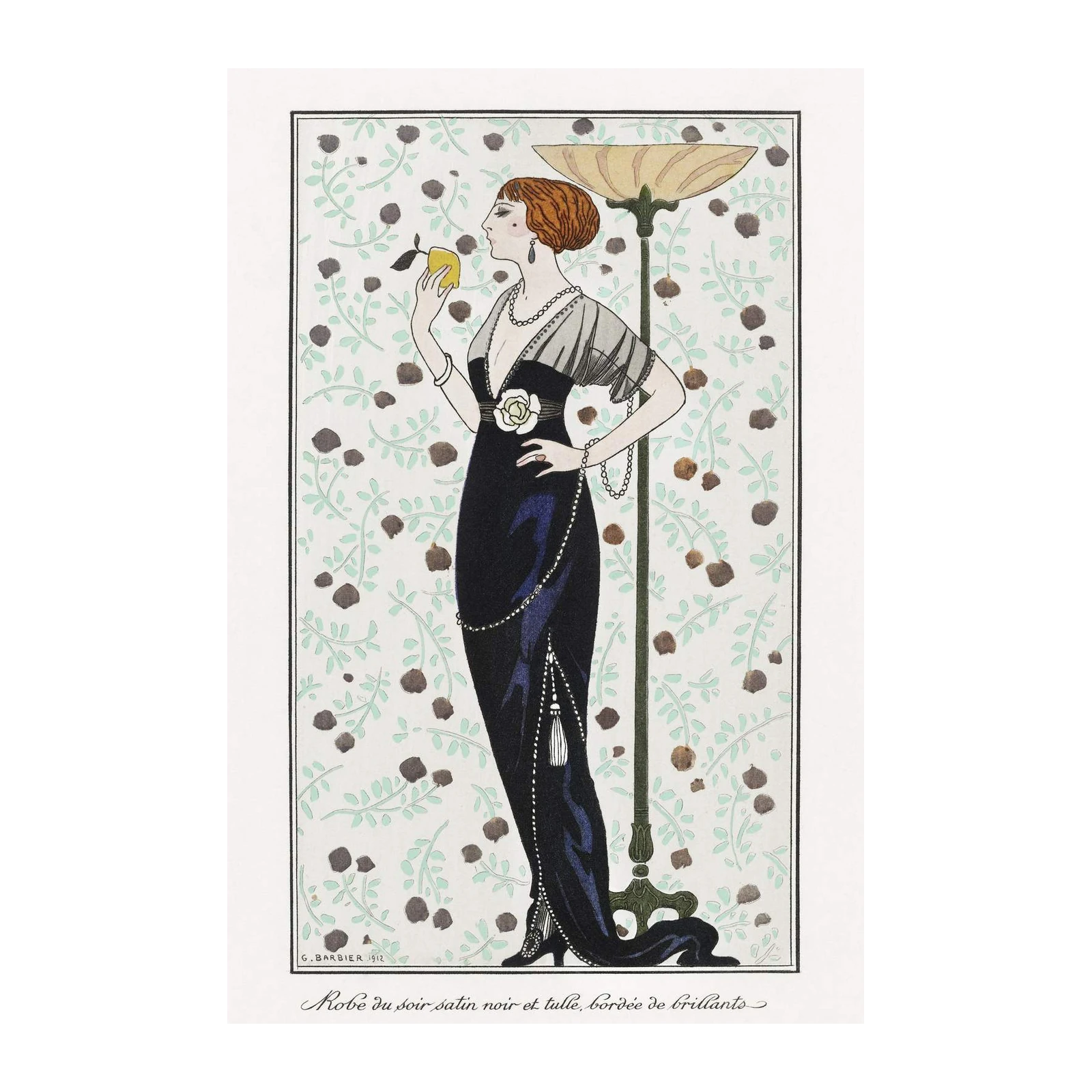 Elegant Art Deco Lady Evening Gown Wall Art