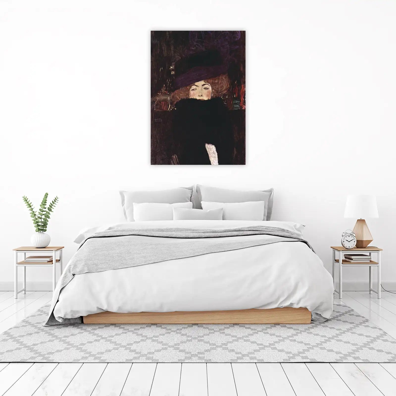 Gustav Klimt Woman in Black Hat Wall Art