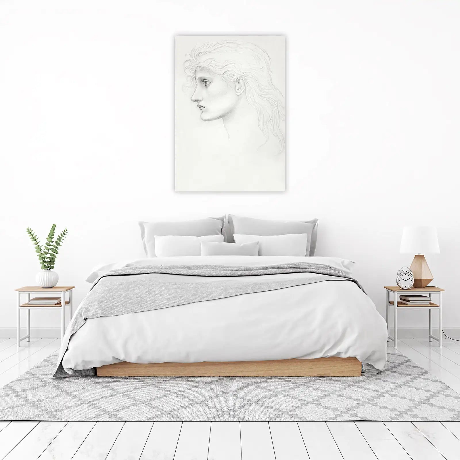 Enigmatic Profile Pencil Sketch Wall Art