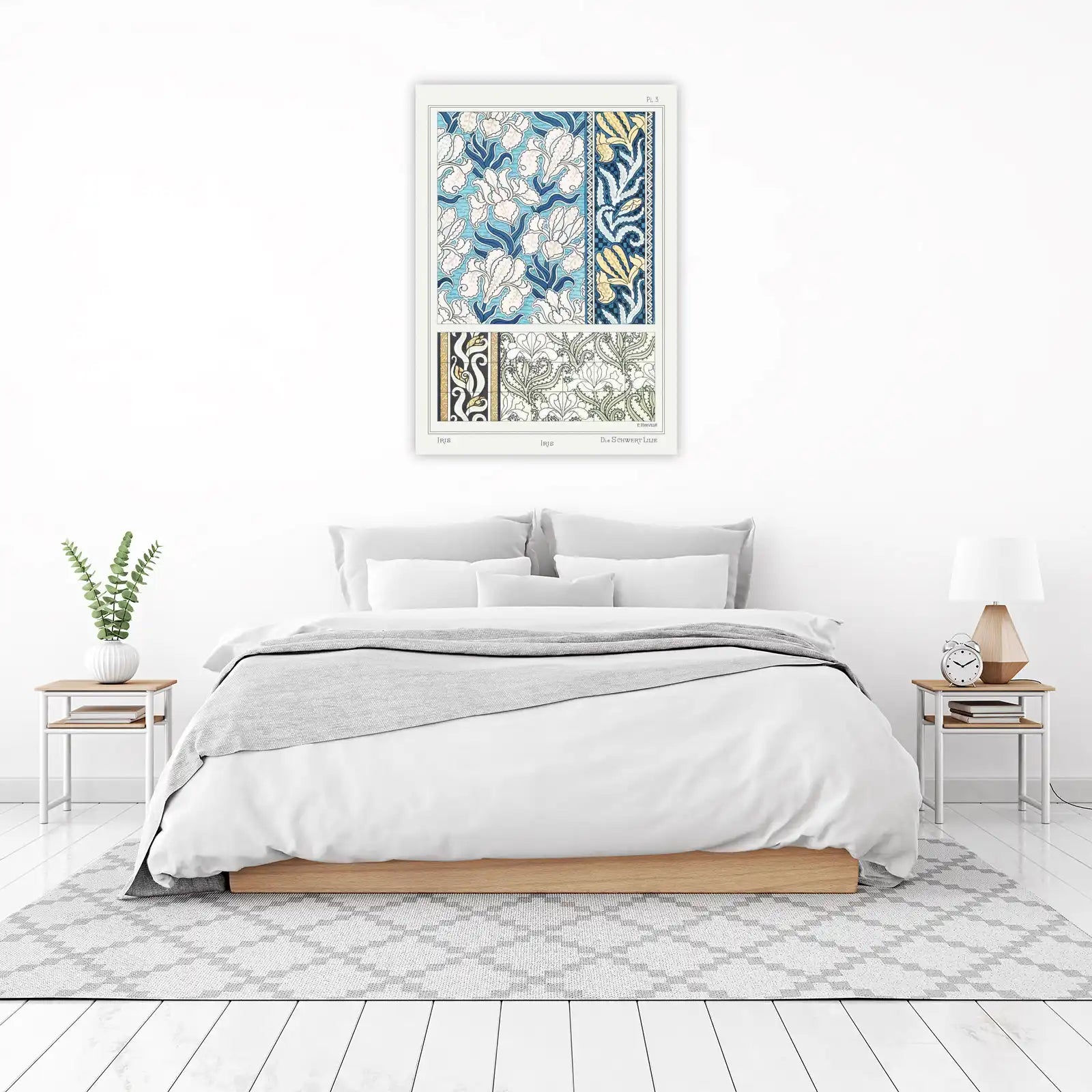 Art Nouveau Iris Floral Art Wall Art