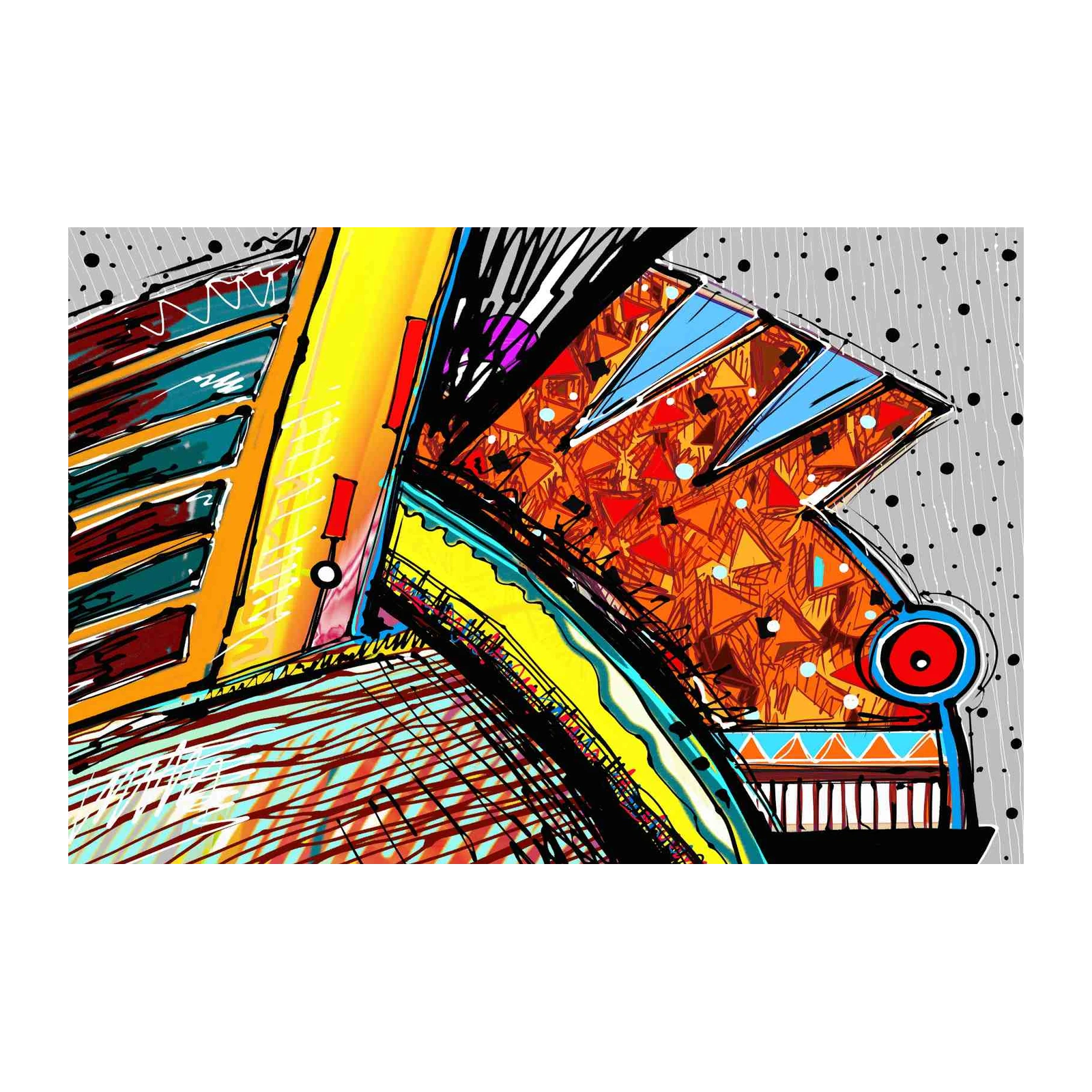 Abstract Geometric Yellow & Orange Wall Art