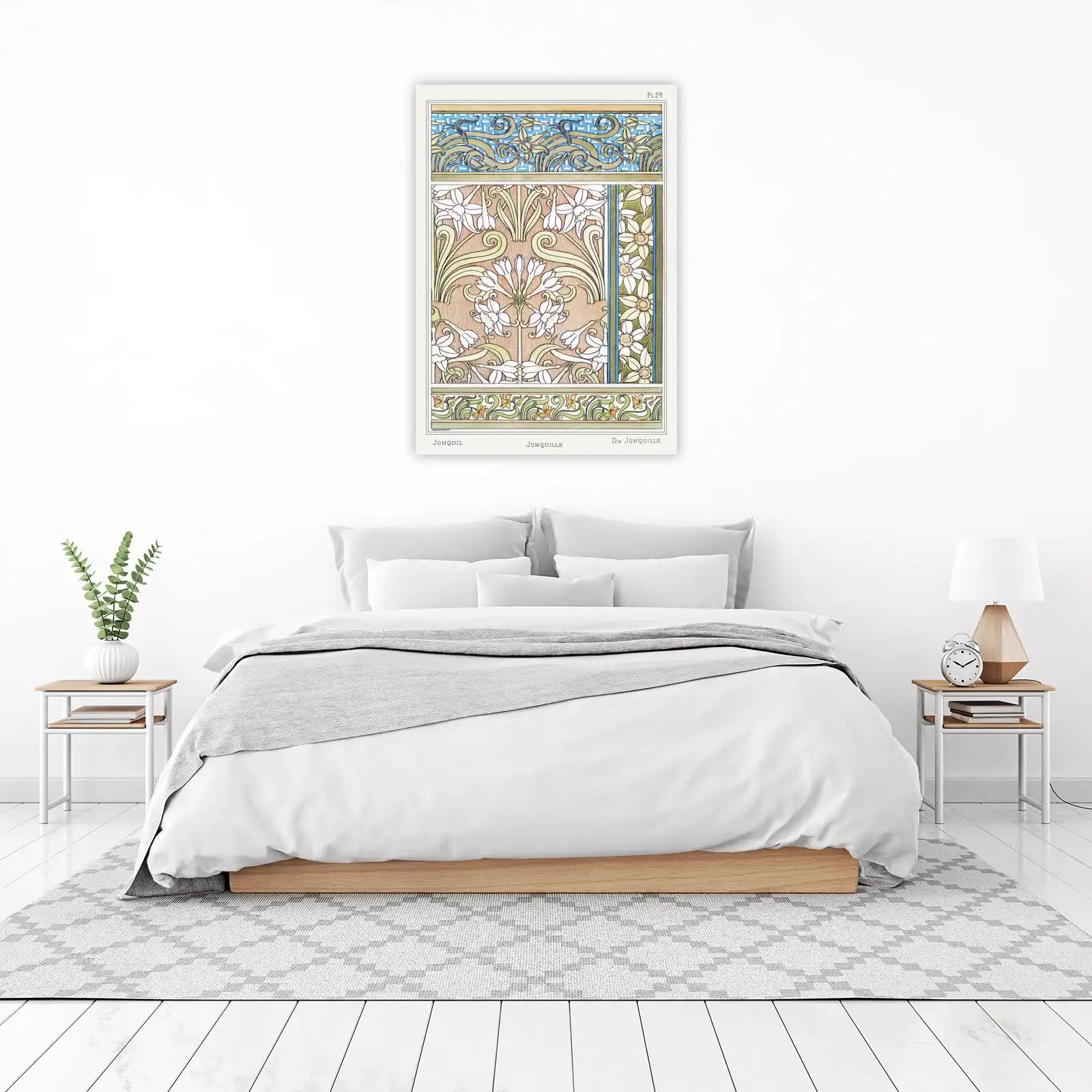 Art Nouveau Jonquil Floral Scroll Wall Art