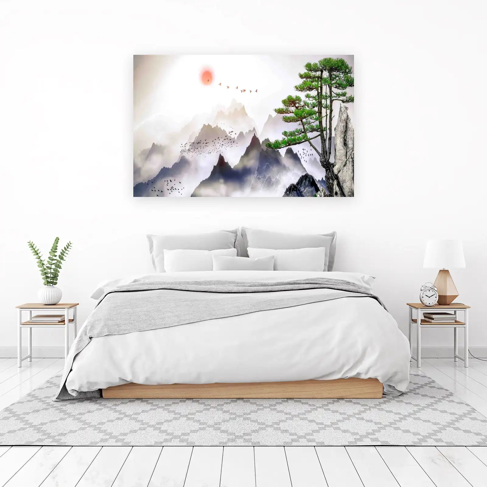 Zen Mountain Flock Wall Art